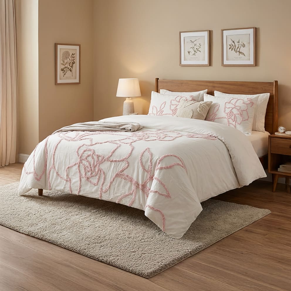 MorningSave: Emryn House 100% Cotton Floral Chenille Bedspread Set