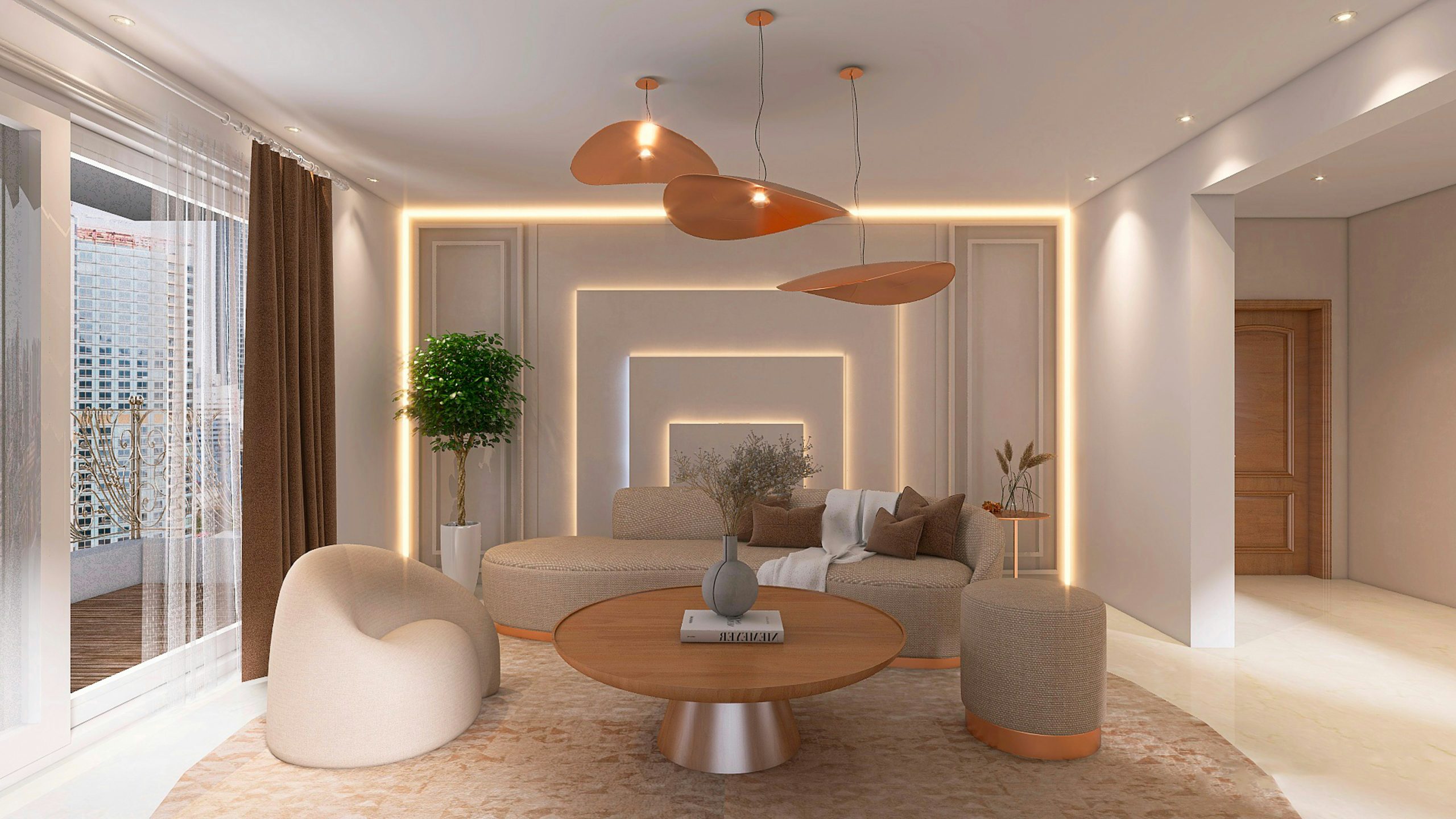 salon moderne dans appartement neuf