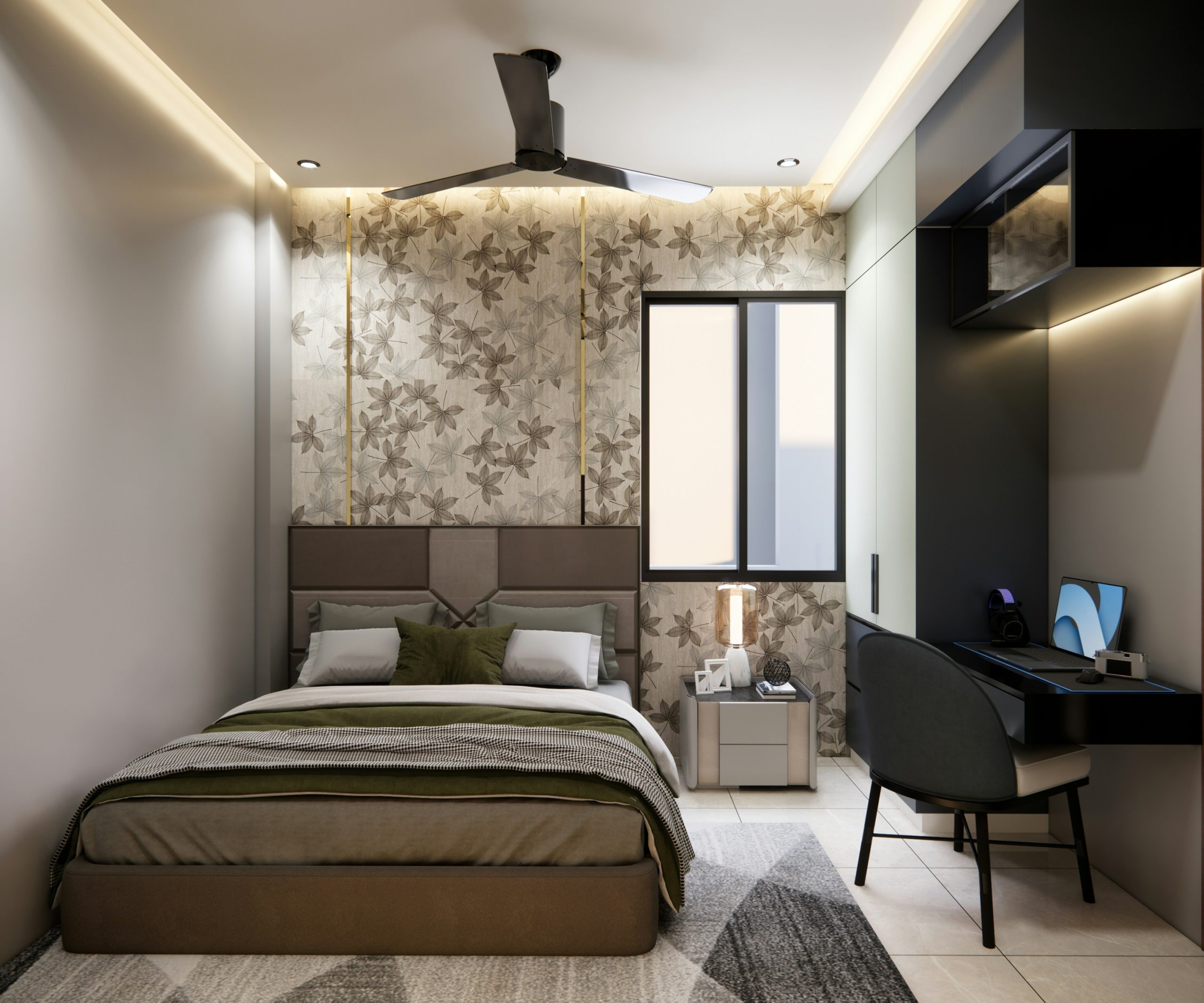 Simpal and cozy bedroom interior design designed by Nakshabanwao