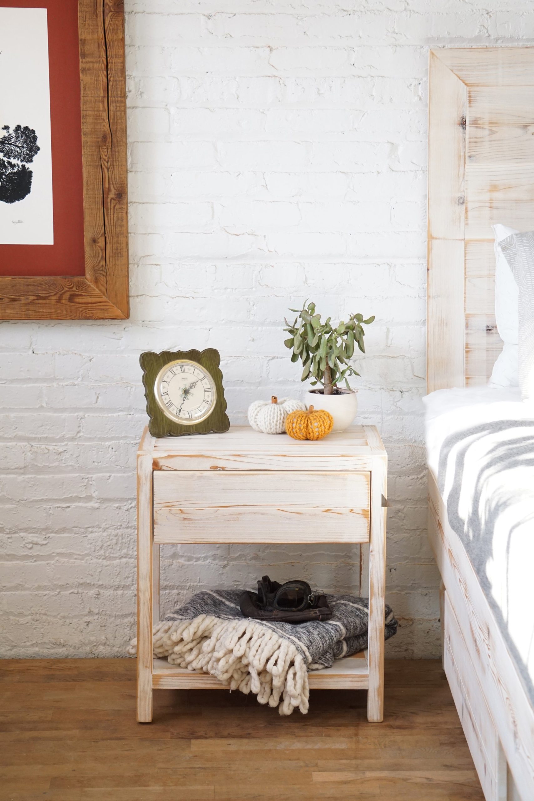 The Craftsmen - Barn Wood Style Bedside Table / End Table - Handmade in USA