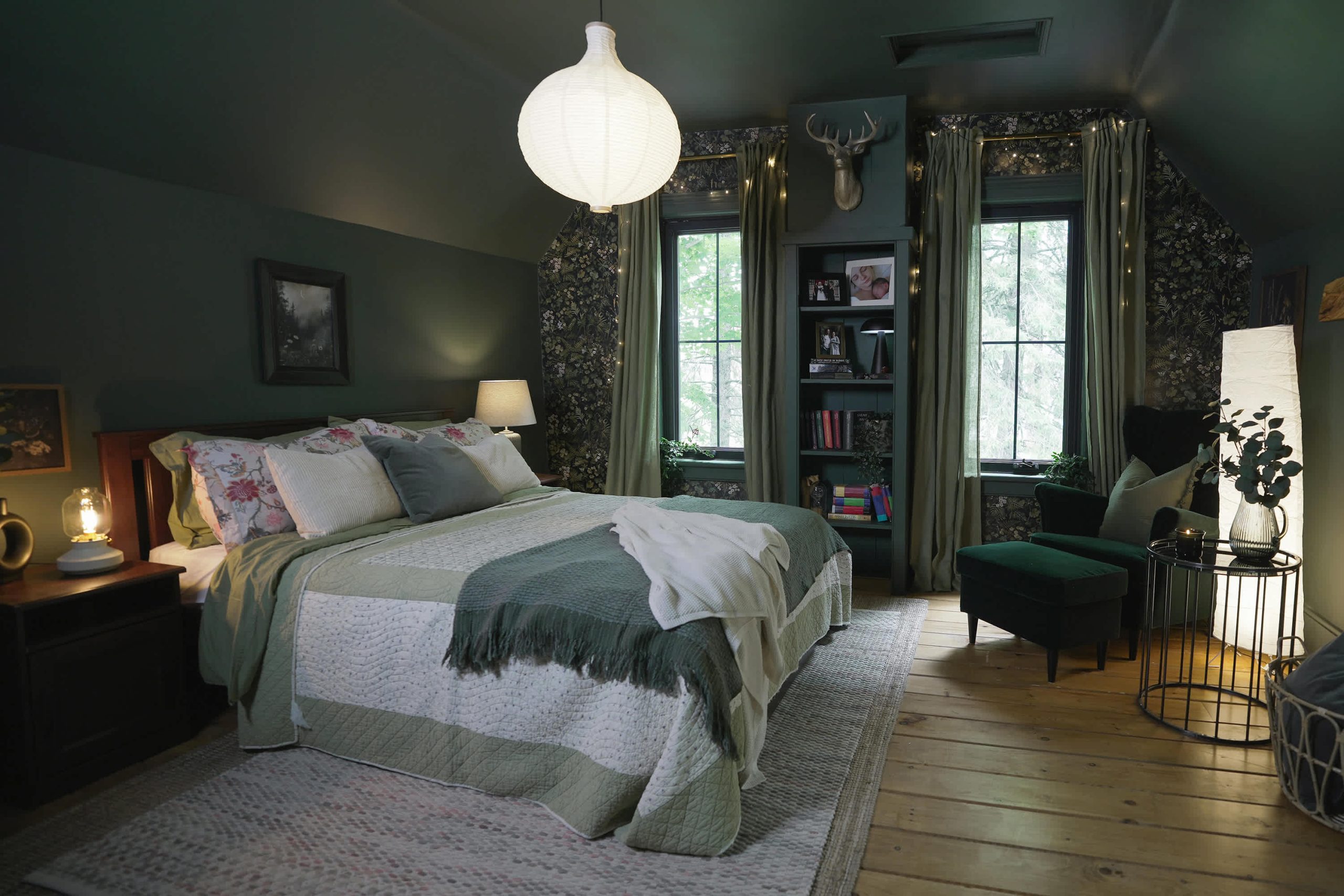 This Bedroom Got a Green Color-Drenched Makeover | Apartment Therapy