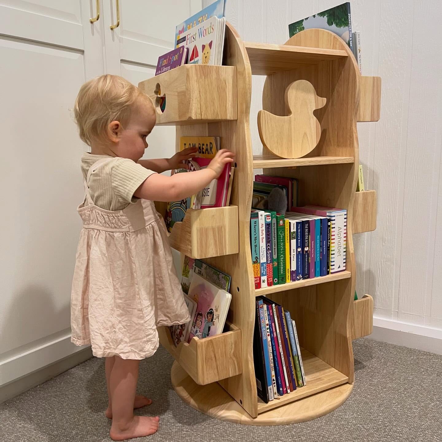 Wooden Bookcase Modern Kids Bookshelf Myduckling Revolving Solid Wood Bookcase Kids Bookshelf Toypark