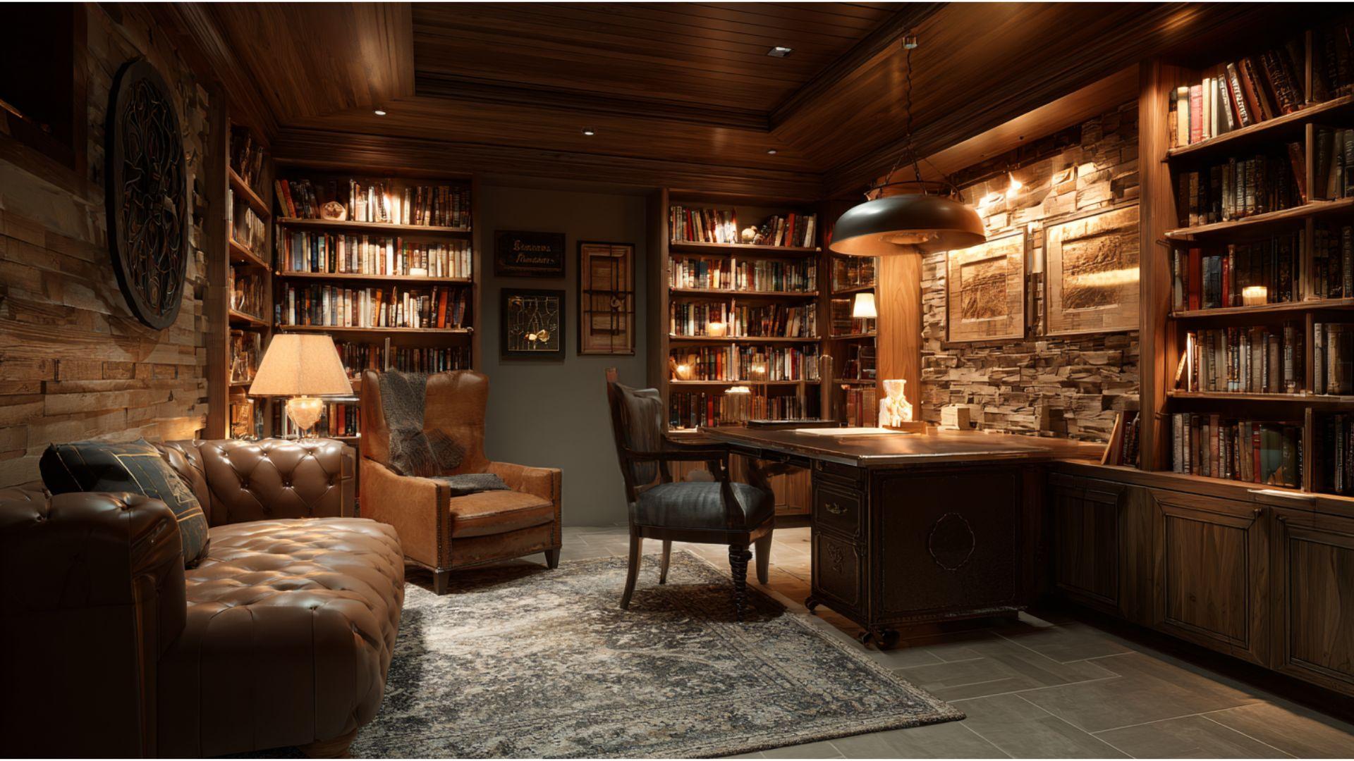 19 Cozy Basement Home Office Ideas - A House in the Hills