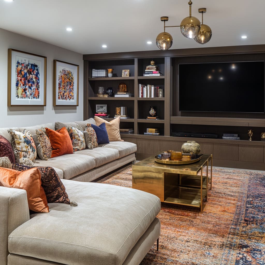 Basement Living Room Ideas for an Entertainment Lounge | FH