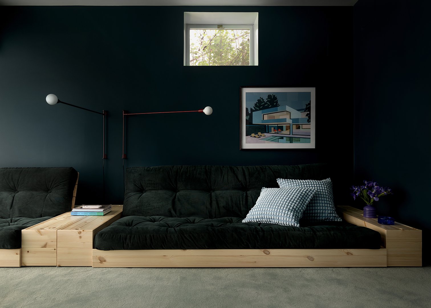 Before & After: This Basement Reno Embraces the Darkness—And Lime Green | domino