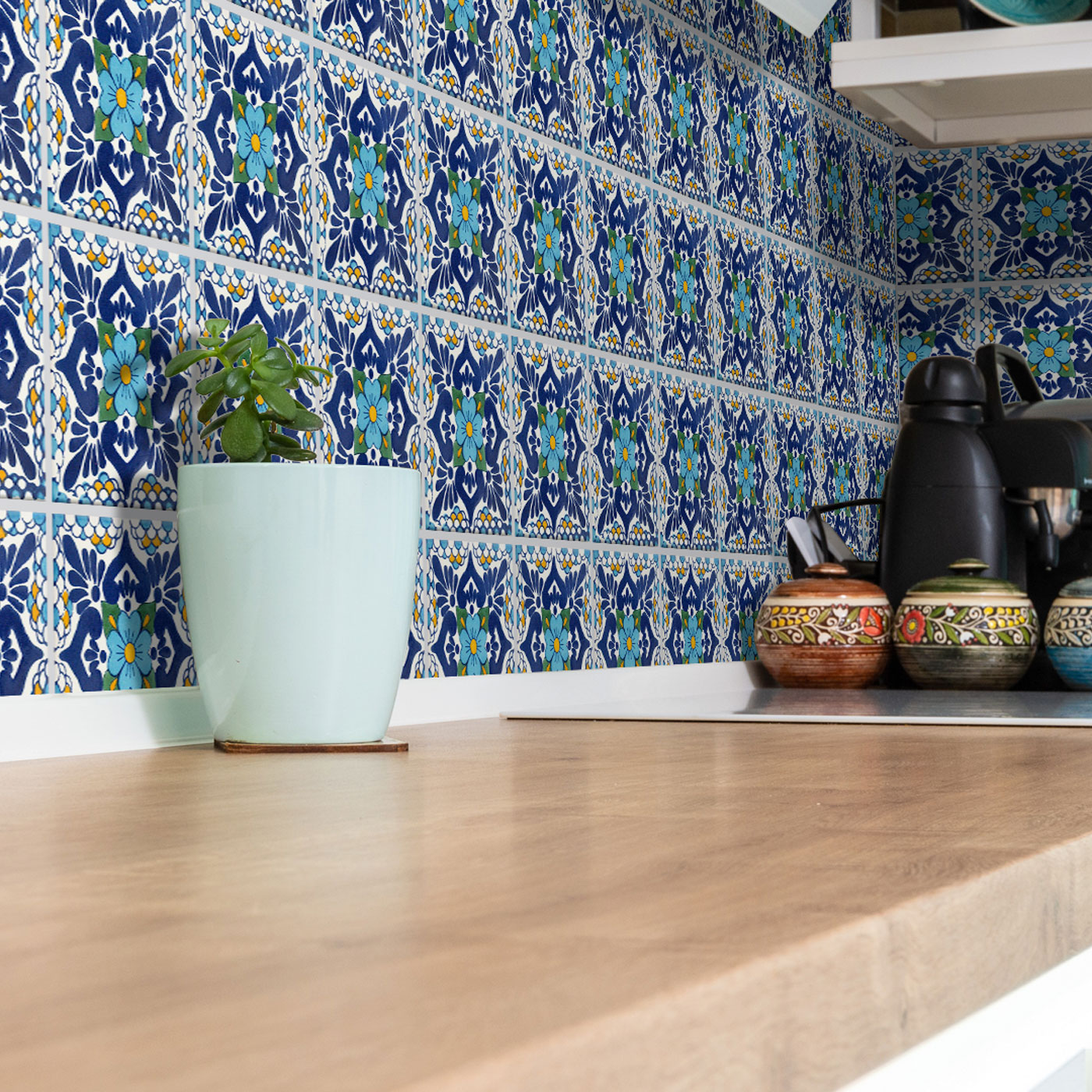 Blue Mexican Tile for Sale - Blue Talavera Tile - La Fuente