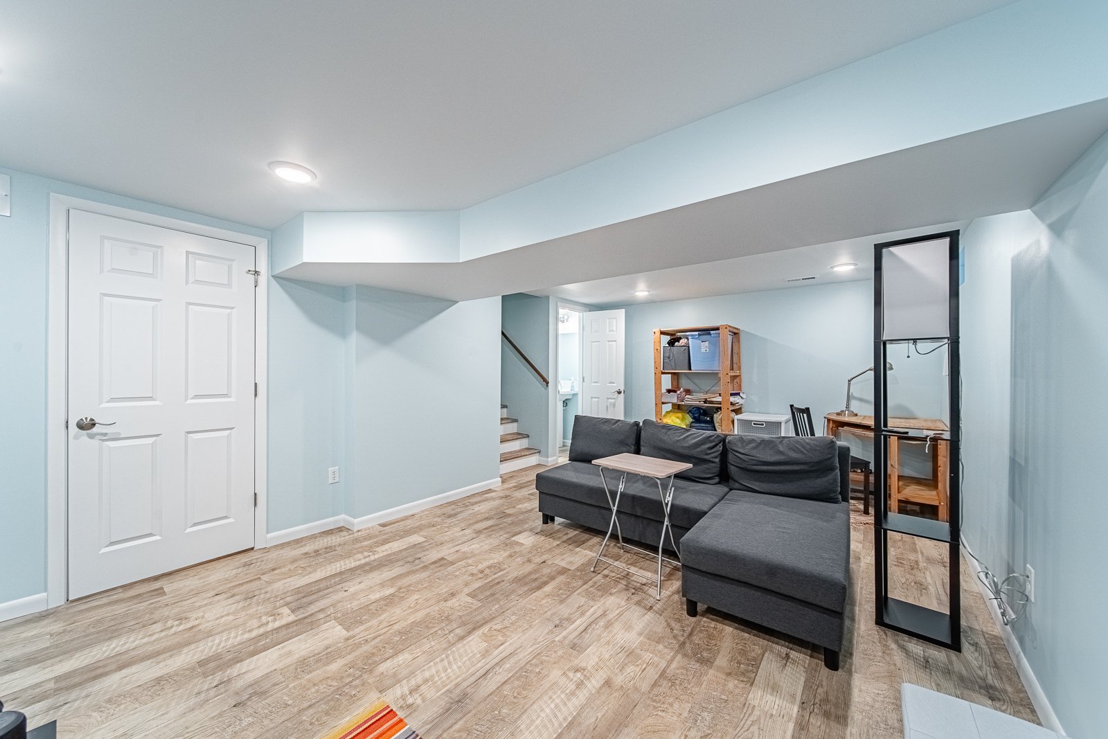 Bright Basement Remodel in West Lafayette with Half Bath and Media Lounge – Riverside Construction Portfolio