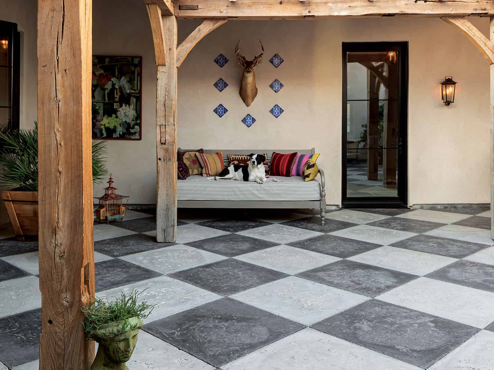 Checkerboard Concrete Paver Floors - Peacock Pavers