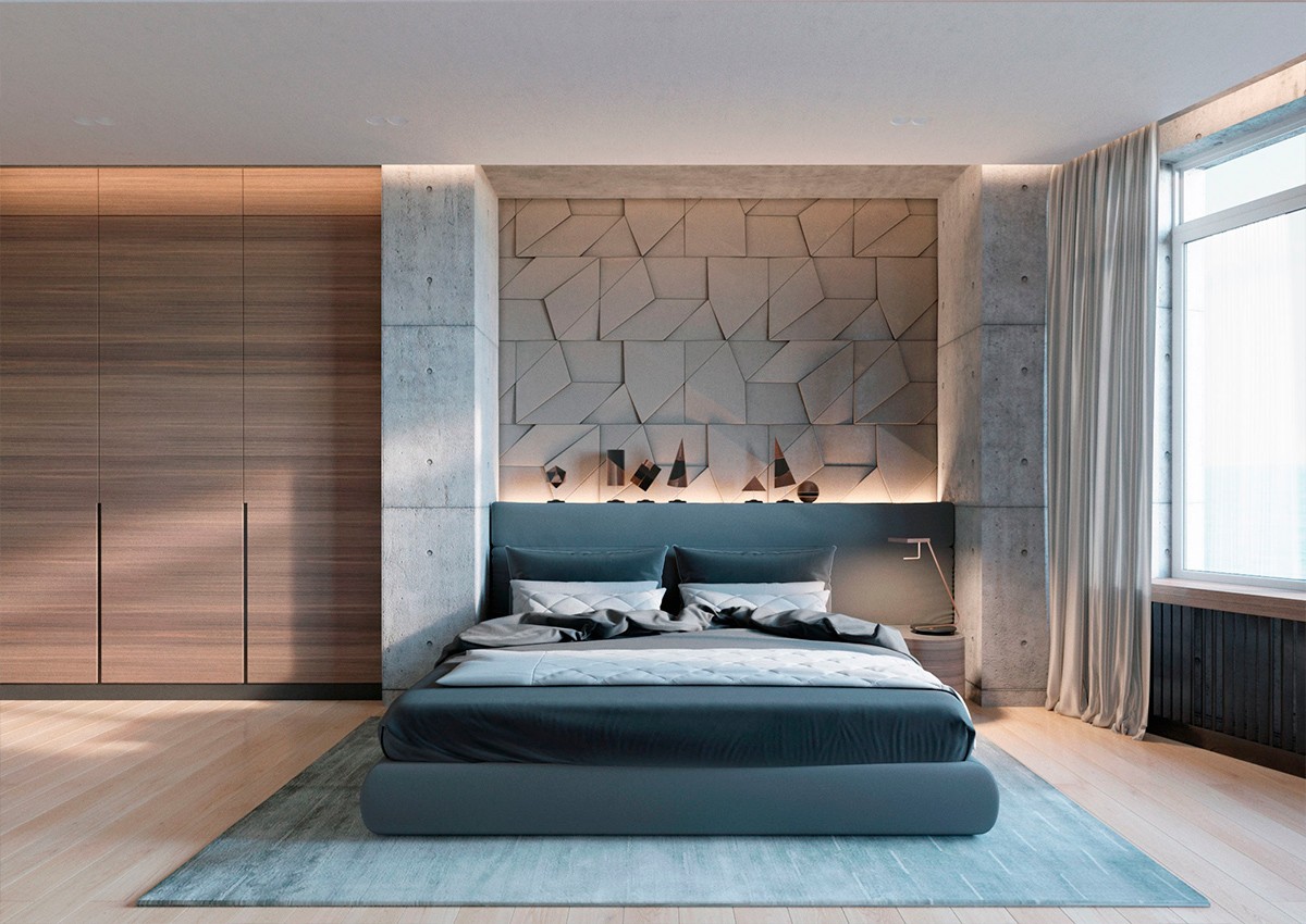 Concrete Wall Designs: 30 Striking Bedrooms That Use Concrete Finish Artfully