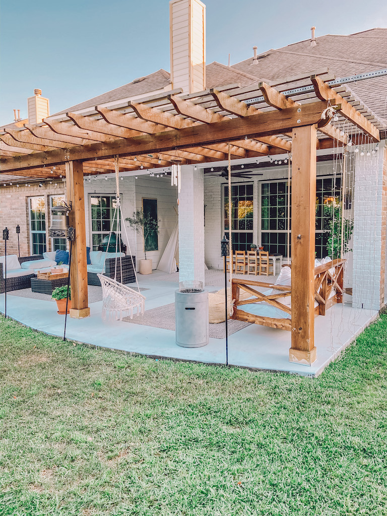 DIY Planked Ceiling Outdoor Patio Refresh -