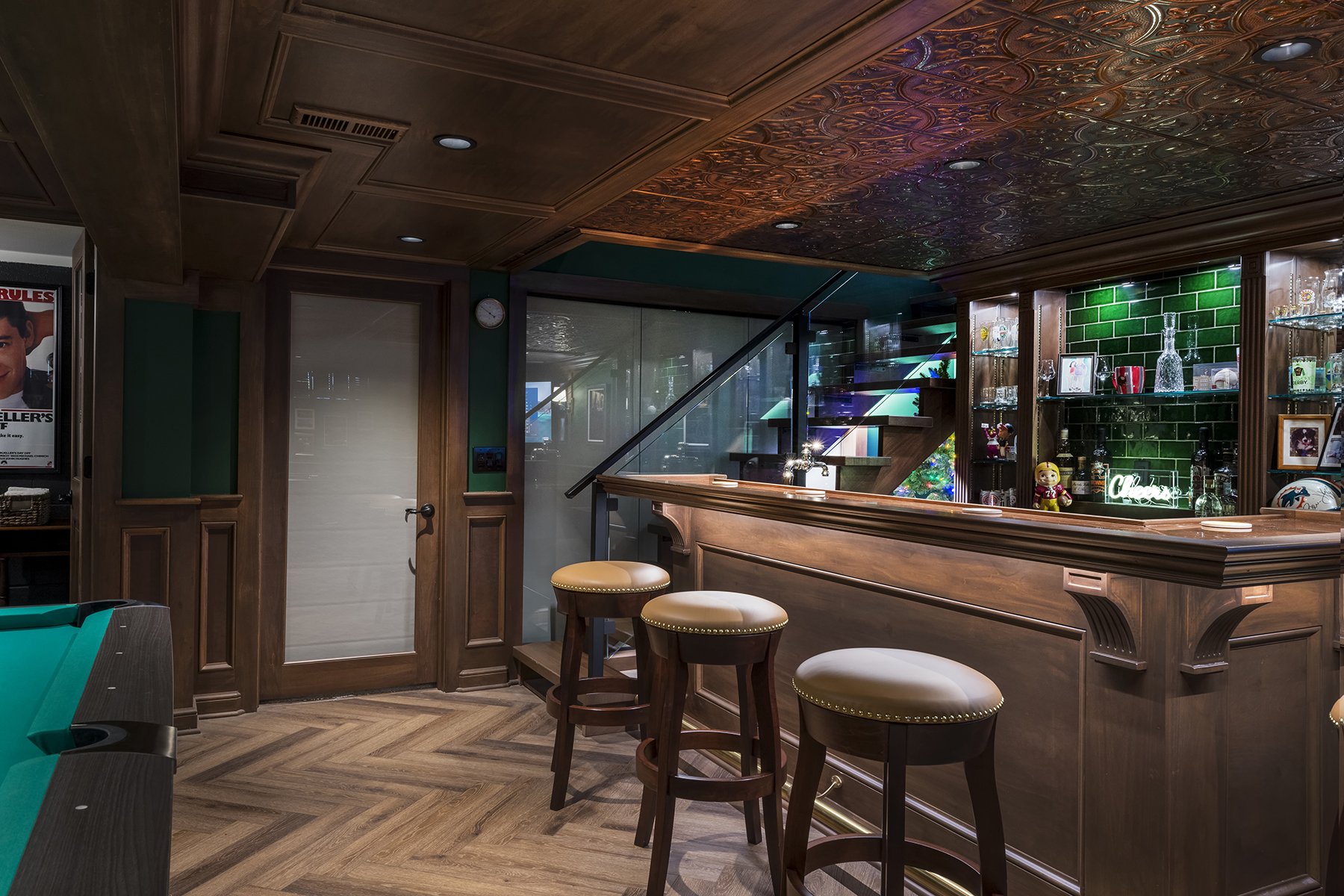 English Pub Basement Remodel in Bay Village | Hurst Design Remodel