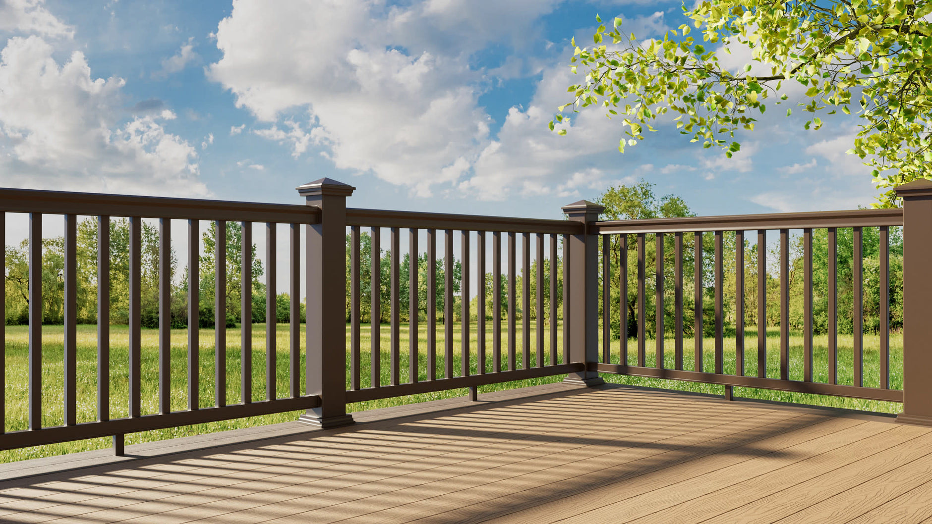 Fiberon CountrySide 6 ft. x 36 in. Composite Line/Stair Section H-Channel Top Rail, Bottom Rail