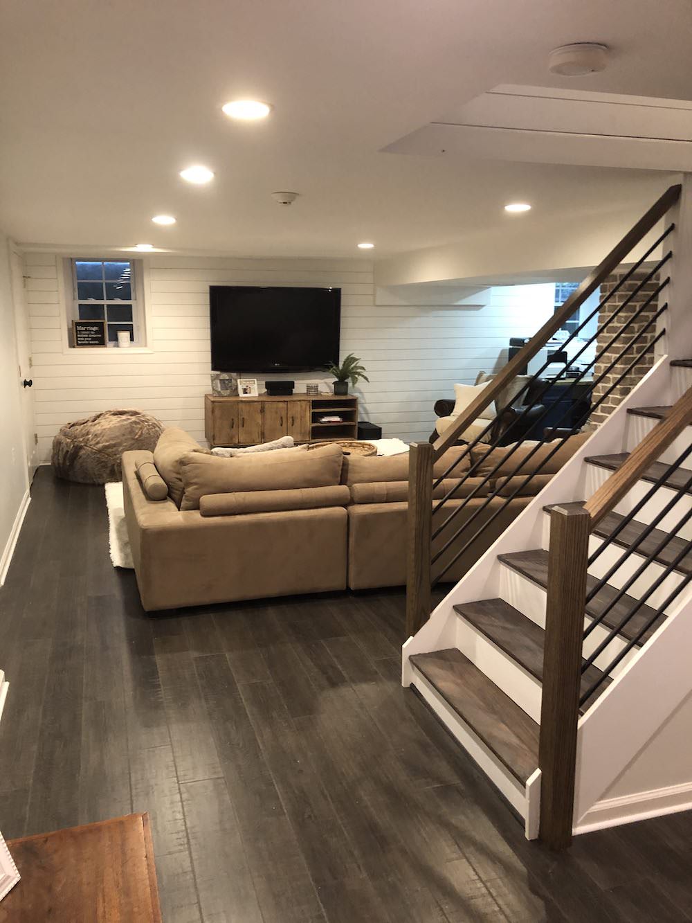 Finished Modern Farmhouse Basement in Gladwyne | LaffCo. Painting