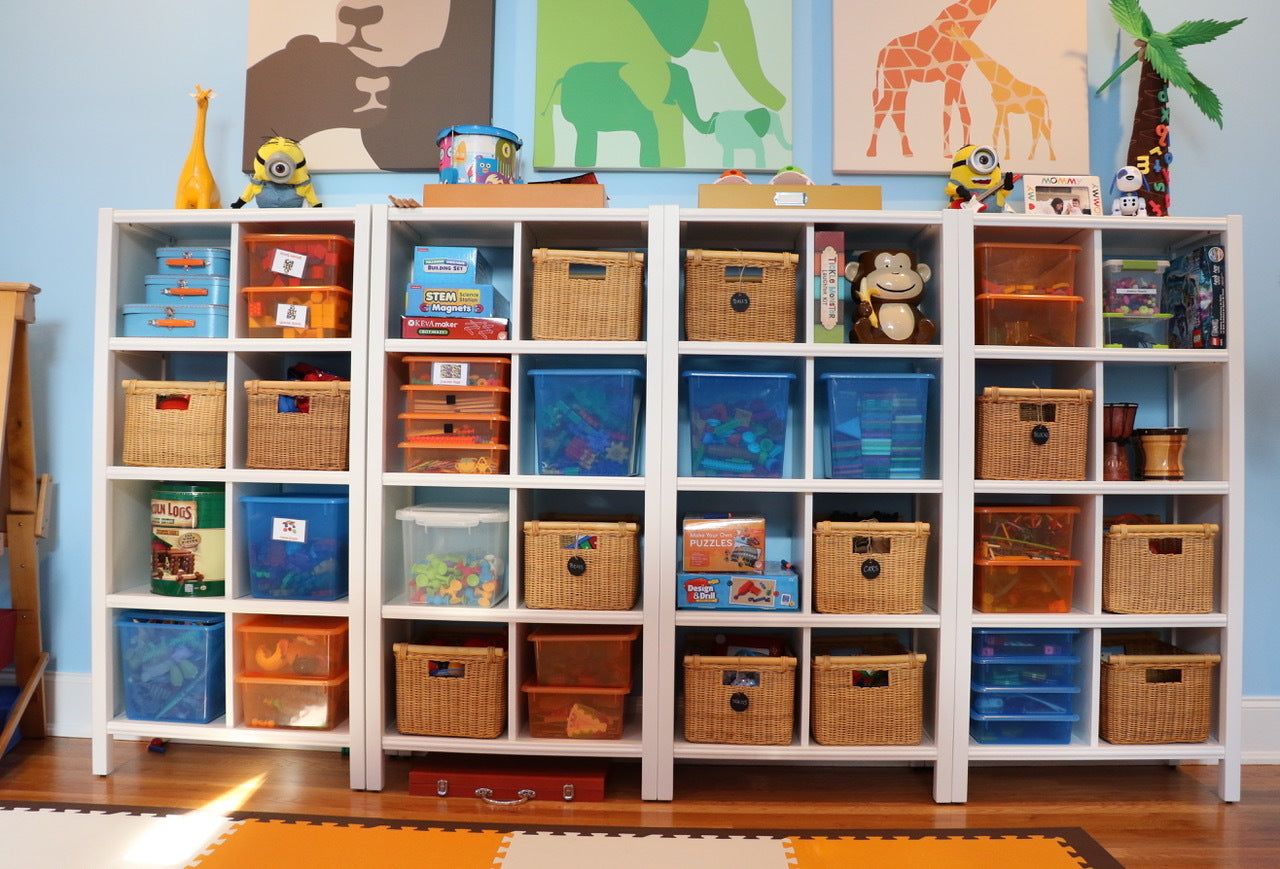 Garage and Basement Organization with Heavy-Duty Wicker Baskets