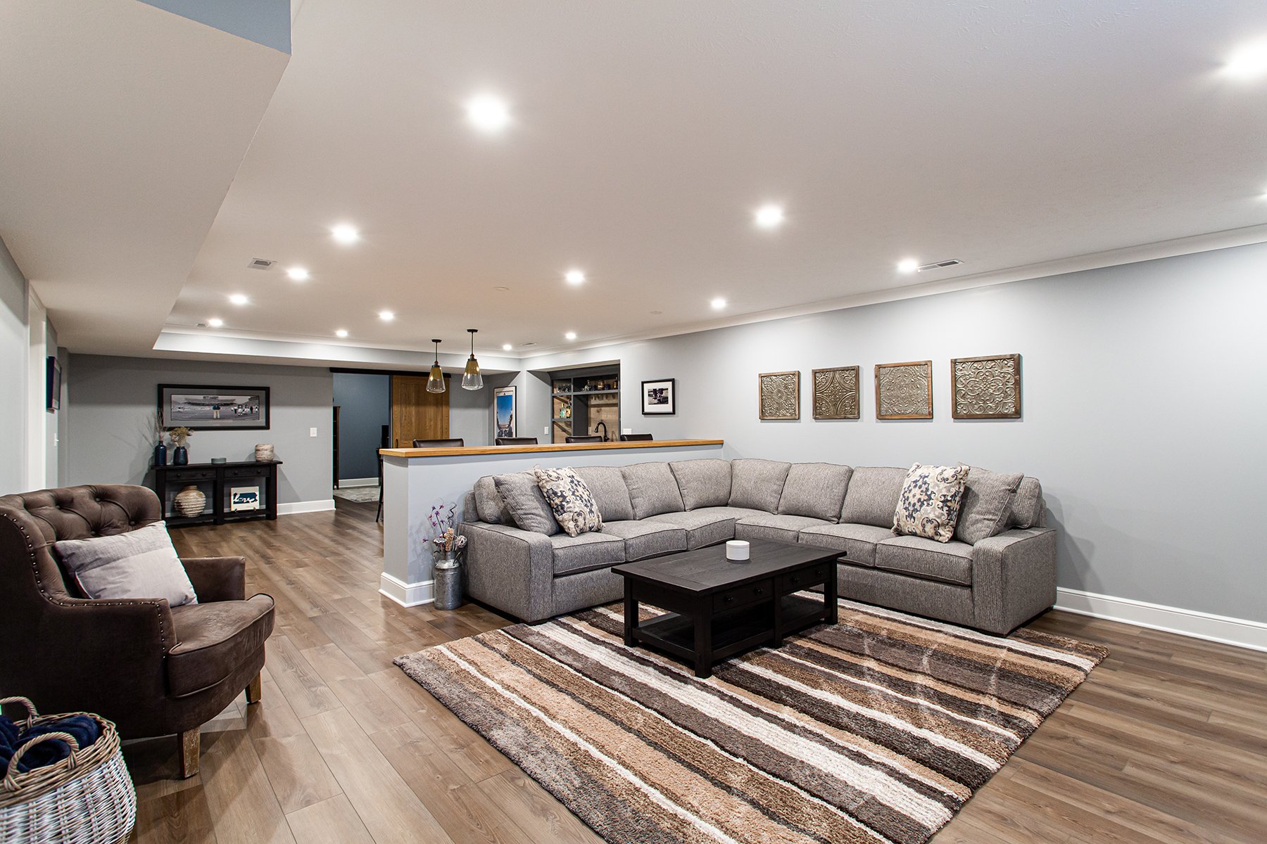 Hudson Basement by Hurst: Modern Craftsman Design