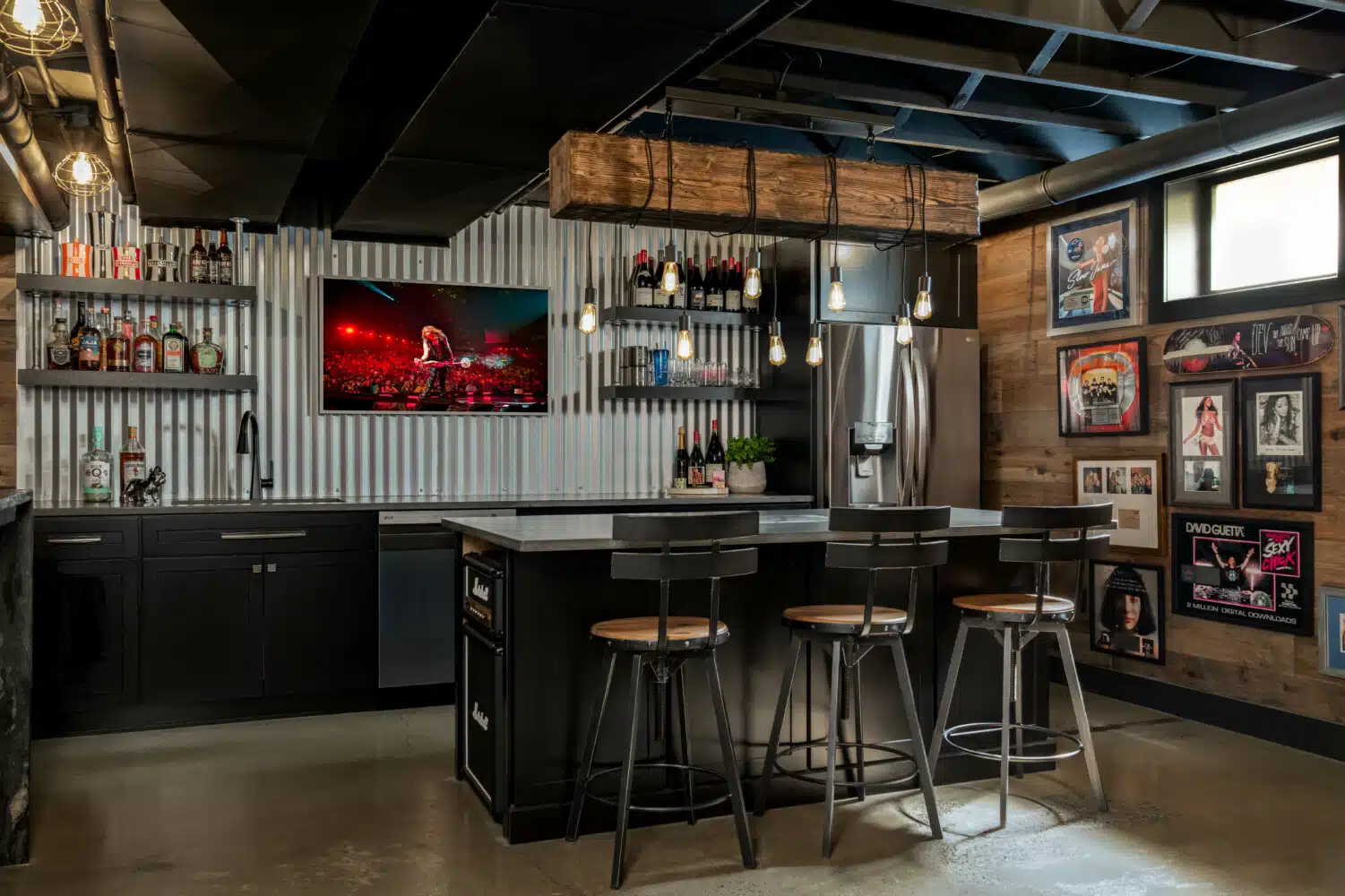 Industrial Basement | Moorestown | Distinctive Interior Designs