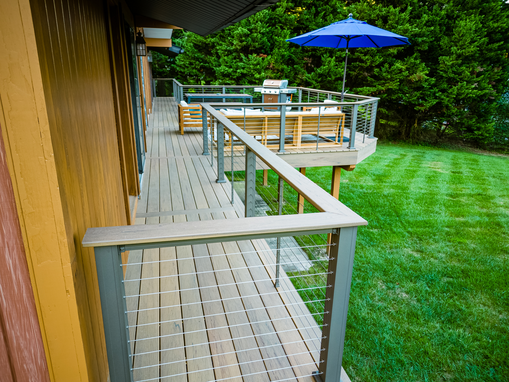 Modern Deck with Cable Railing - Hockessin, DE - Integrous Fences and Decks