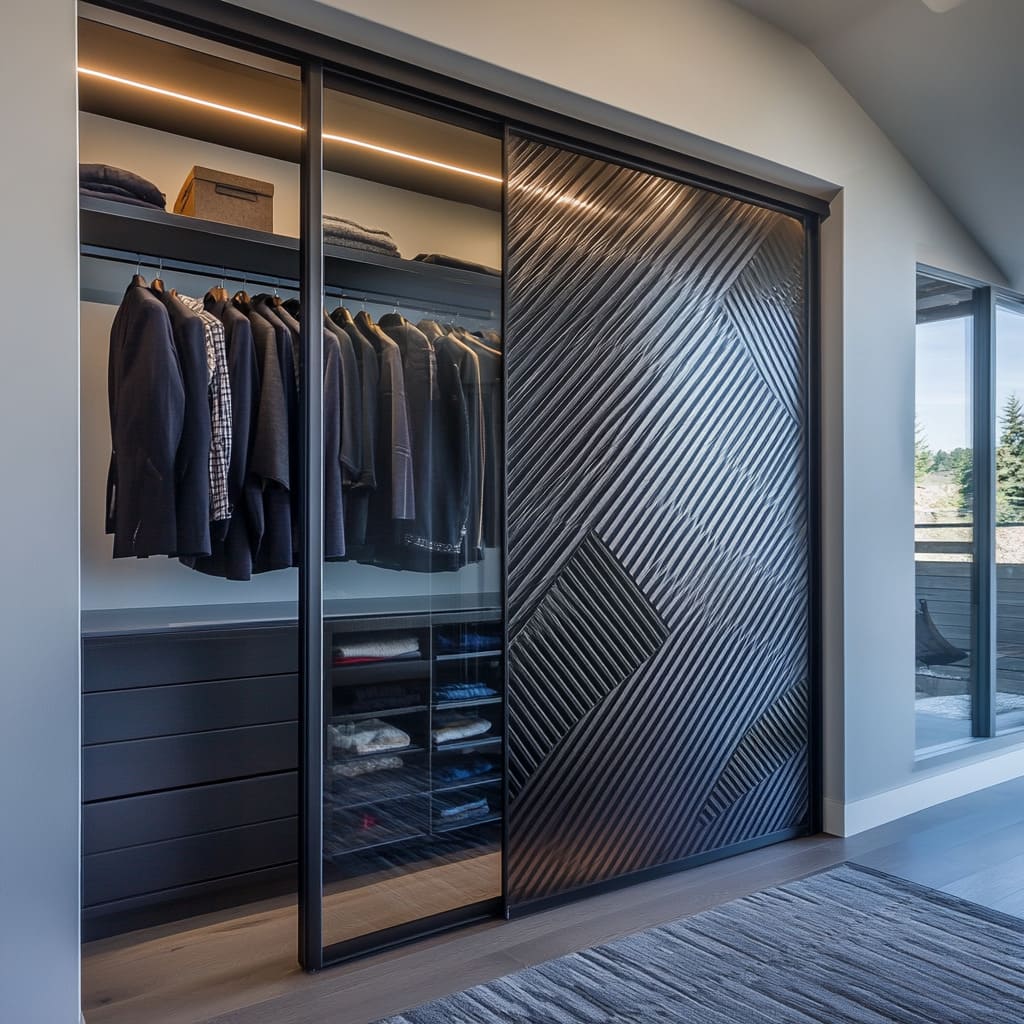 Modern Sliding Closet Doors: Materials, Colors, Lighting, Tip