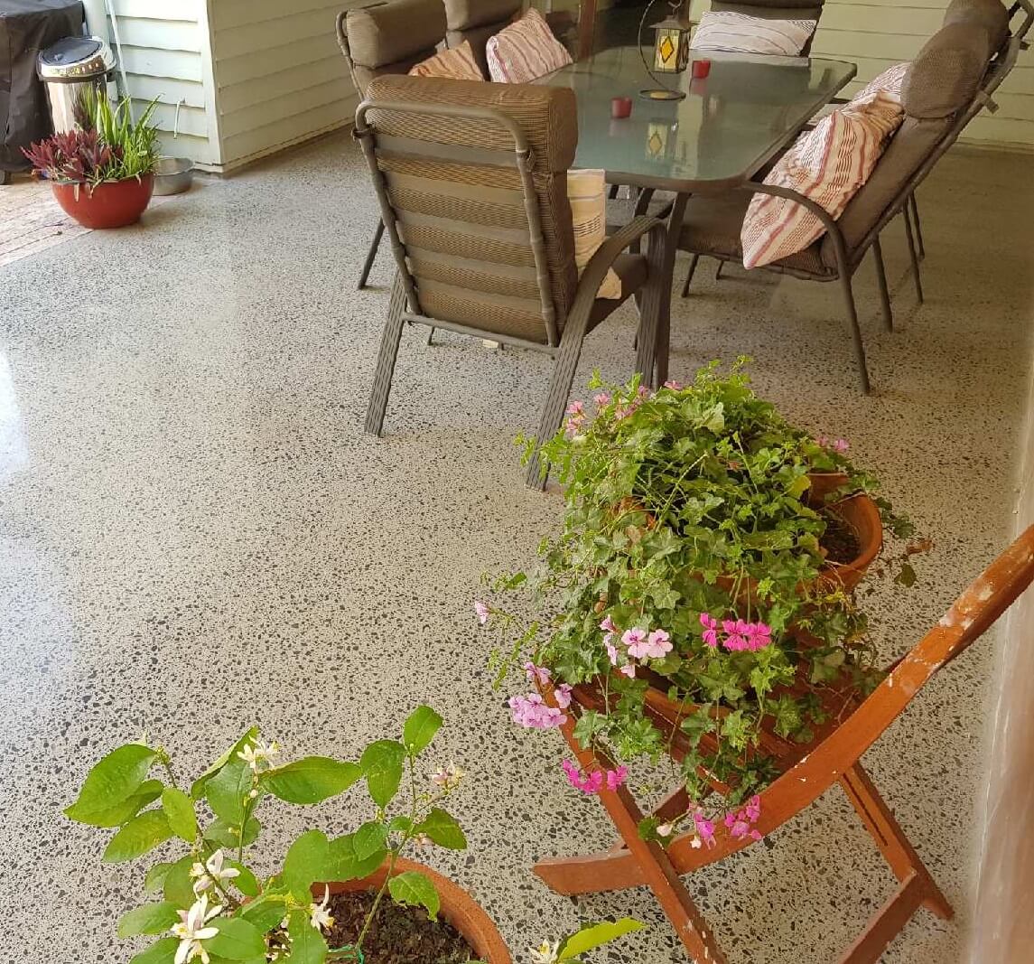 Polished Concrete Outdoor Patio in Brisbane | Pyrafloor