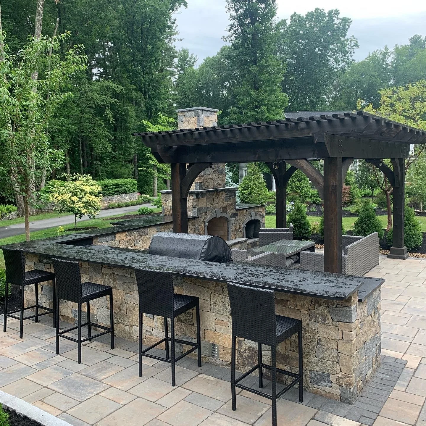 Pool Landscaping & Outdoor BBQ Area Design: Outdoor Living Spaces and Luxury Landscape Design | Ahronian Landscaping