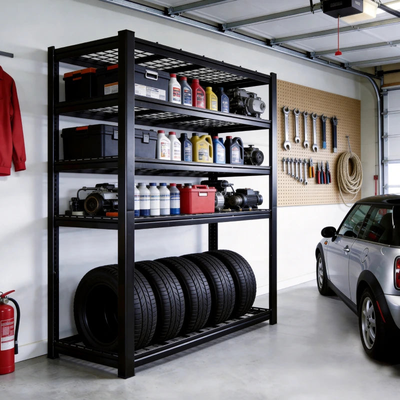 REIBII Heavy Duty 5-Tier Storage Rack, 3000LBS Capacity for Garage Shelves Organization & Industrial Shelving, 60'W x 24'D x 72'H – Reibii