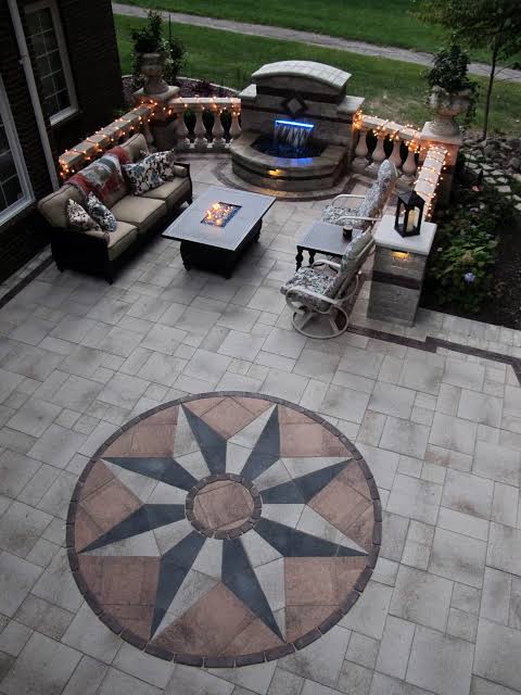 Rochester Patio | Brick Paving and Fountain Design