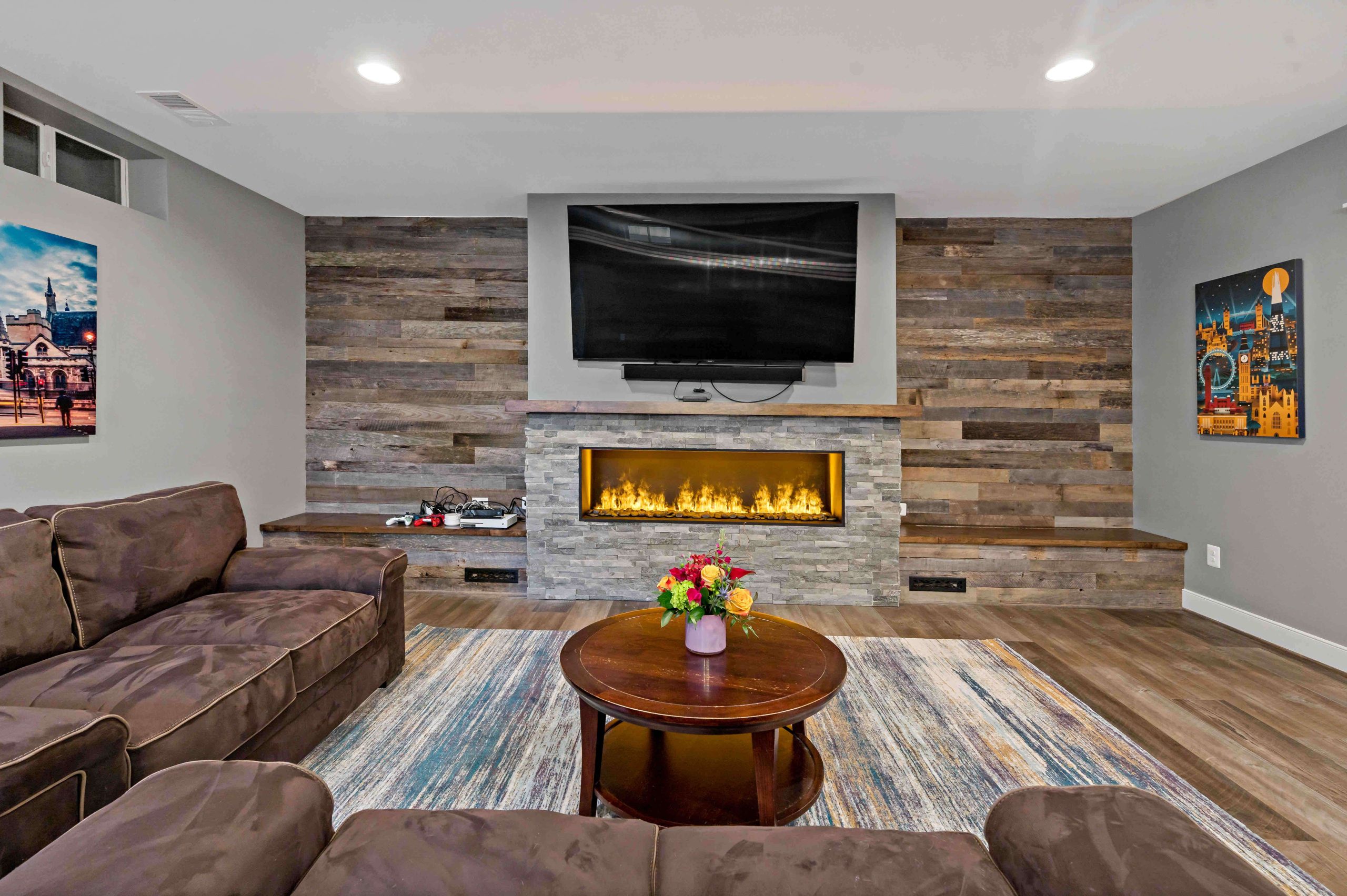 Rustic Basement Remodel Perfect For Cozy Family Evenings
