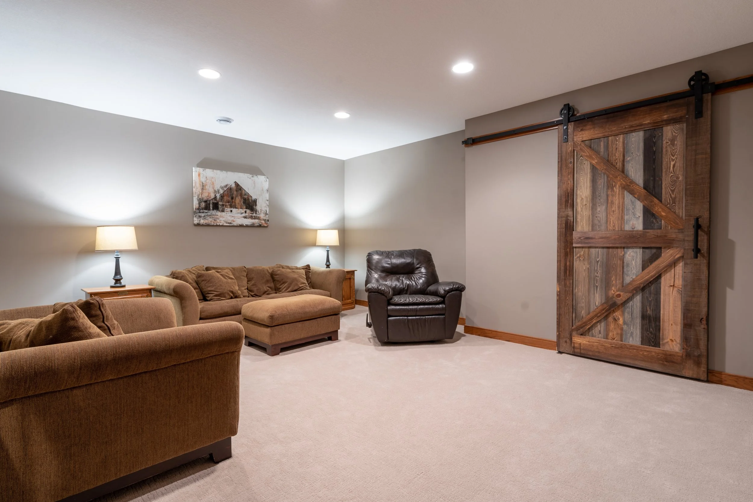 Rustic Industrial Finished Basement — CW DESIGN ™