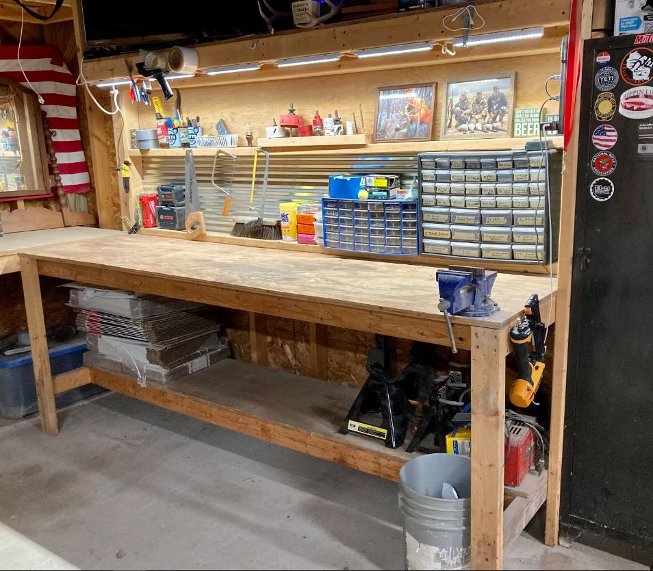 Simple 8-foot Work Bench Build Plans DIY, Step-by-Step PDF with Illustrations