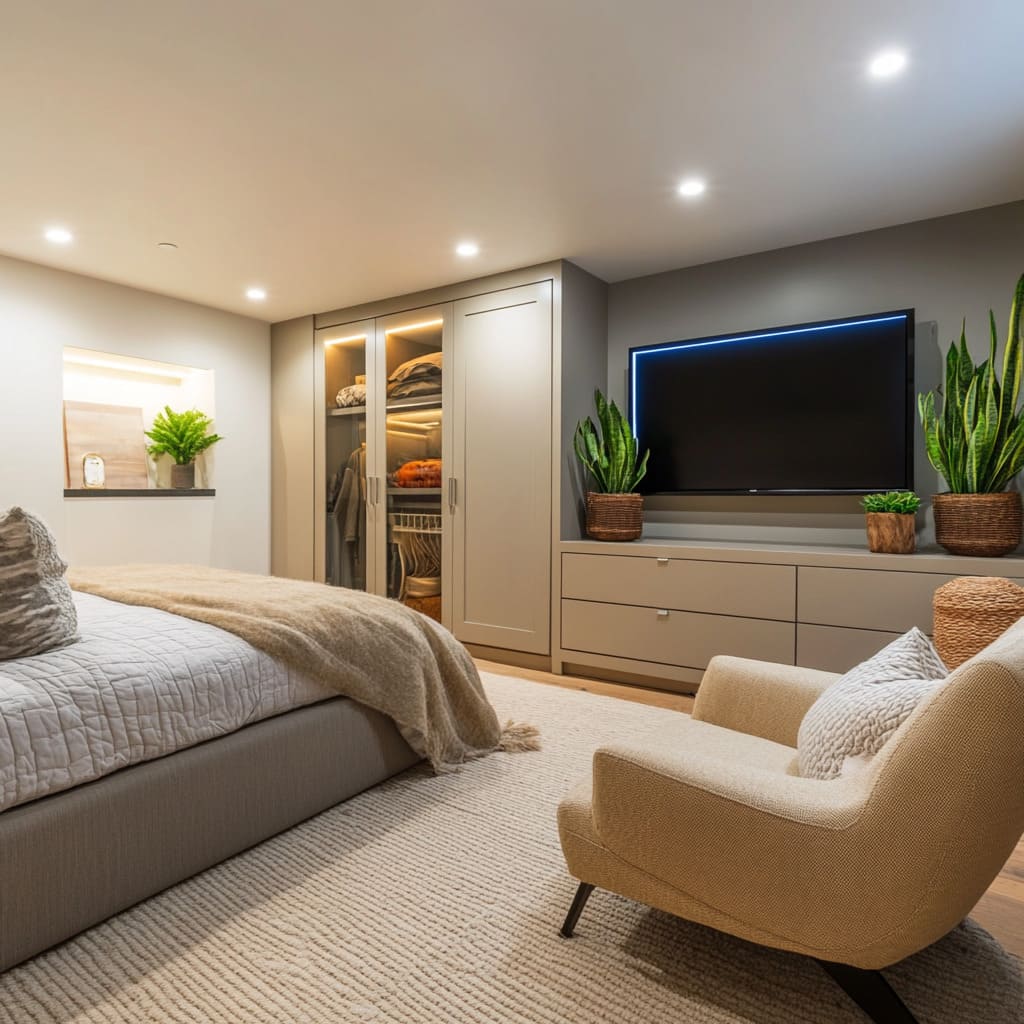 Spa-Inspired Basement Bedroom Design Ideas | FH