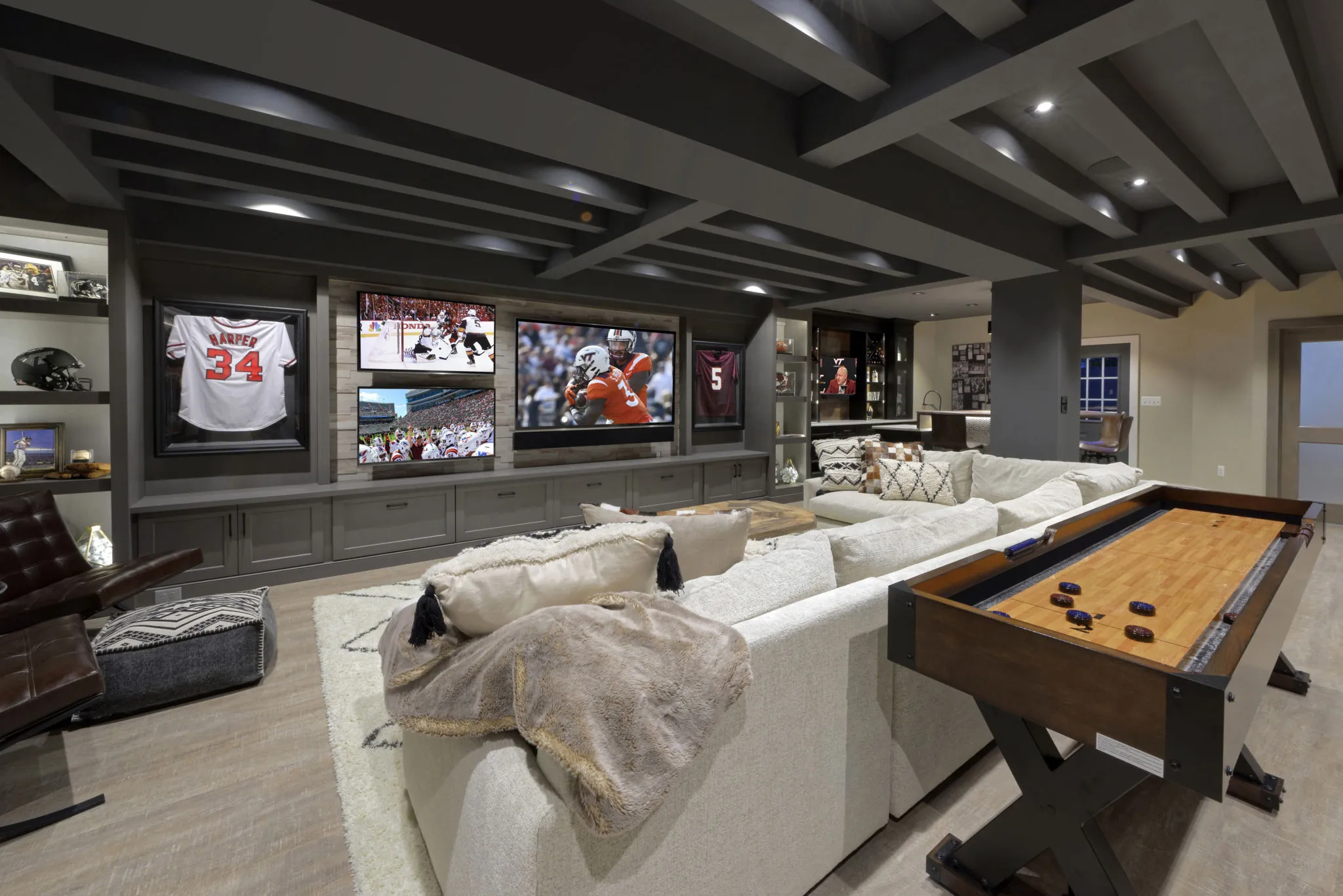 Sports Fan's Dream Finished Basement for Entertaining & Family Fun - Architect Magazine