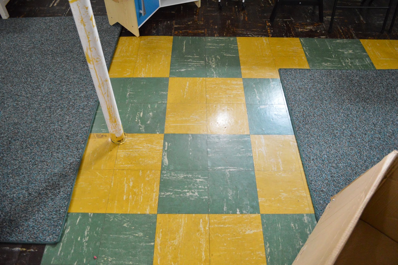 This Kind Handyman and I : Retro Basement Floor say 'Hello' to This... { Painting our Linoleum Floor}