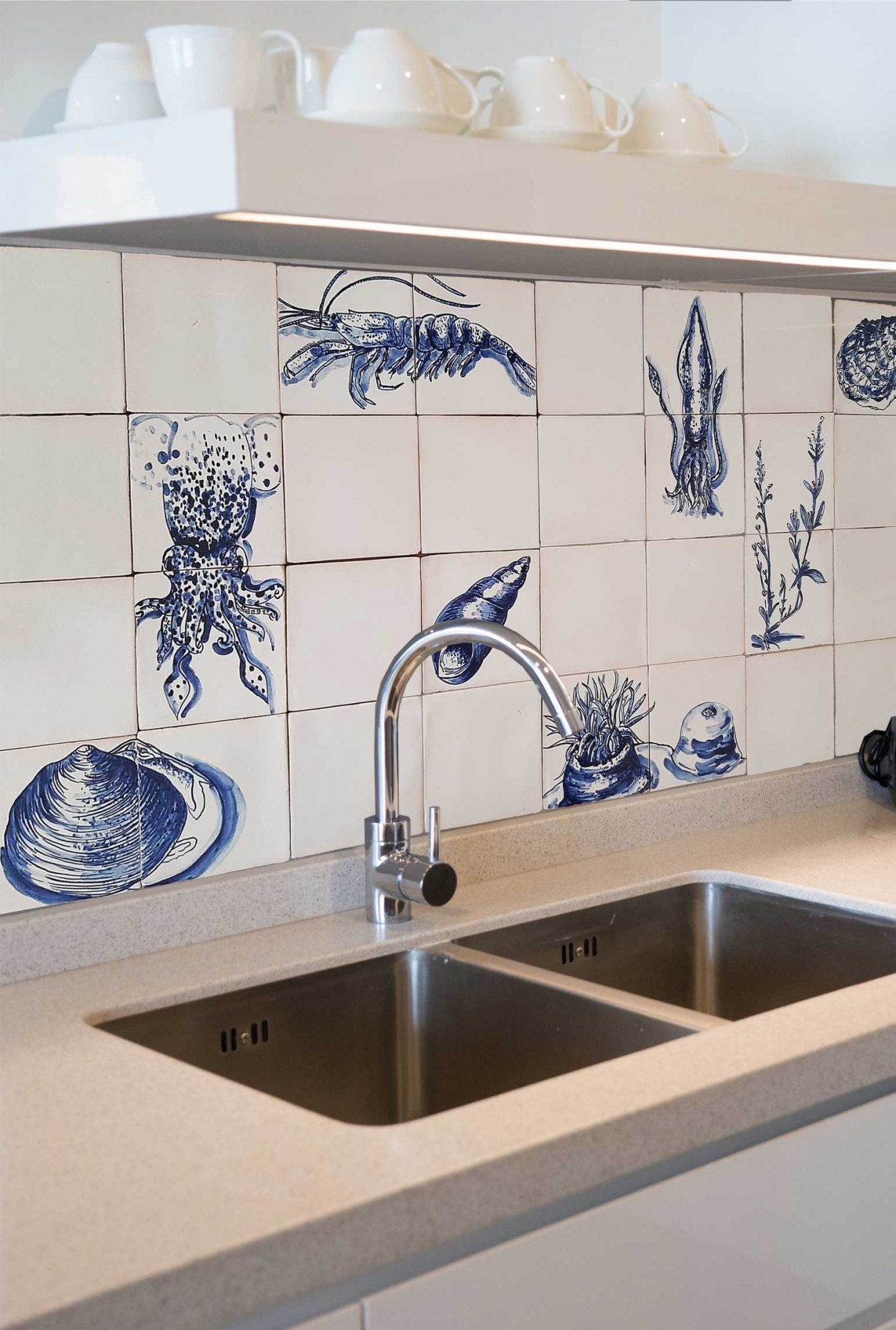 Tile Mural Marine Animals, Backsplash, Decorative tiles Handpainted, Sea Collection | TilePassion - Authentic Portuguese Tiles handpainted