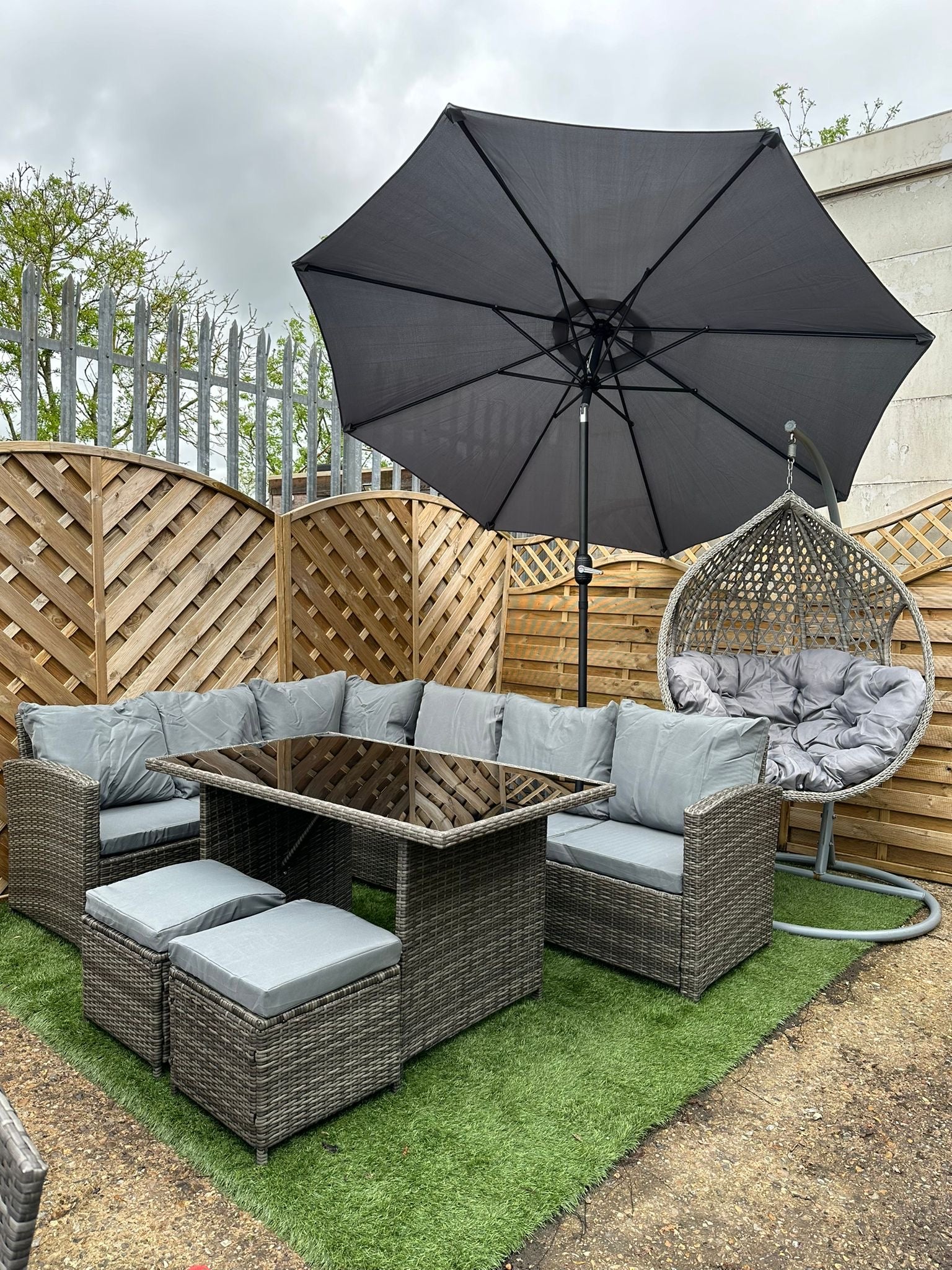 Wicker Furniture Inexpensive Patio Sets Outsunny Patio Furniture W/ Soft Cushions, Corner Sofa Sets, Grey