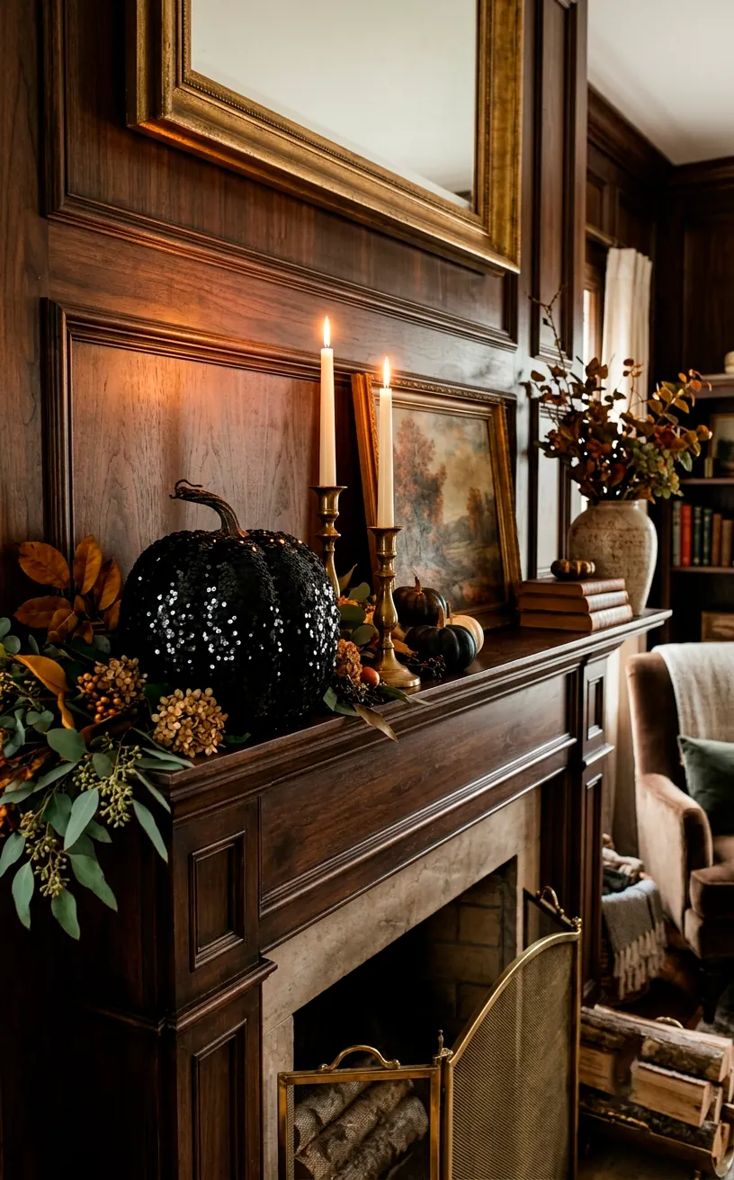 15 Glamorous Sequin-Covered Halloween Pumpkins for a Chic Mantel - SpaceOfMuse