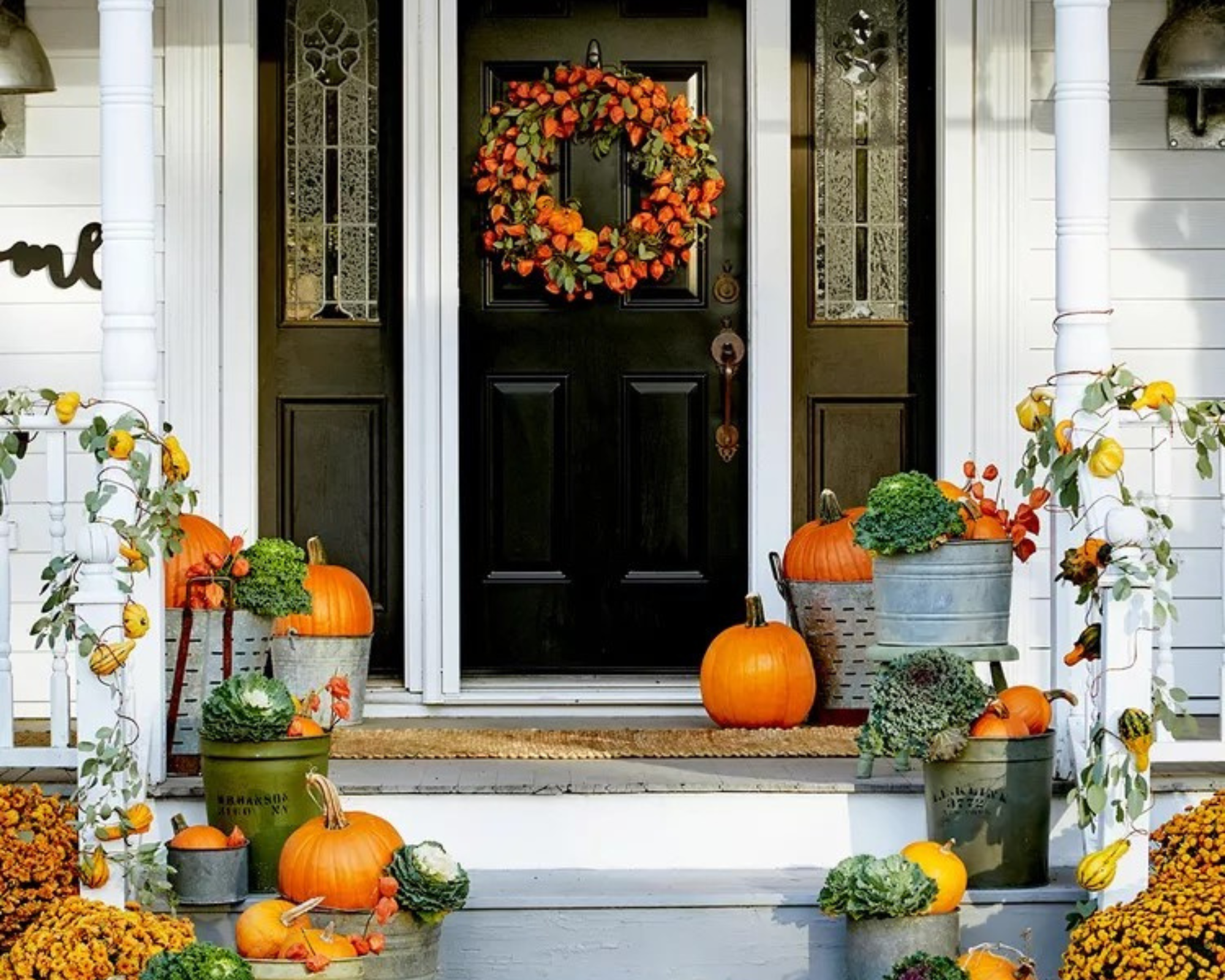 20 Thanksgiving themed front door decorating ideas to welcome family and friends | Julianna Rae