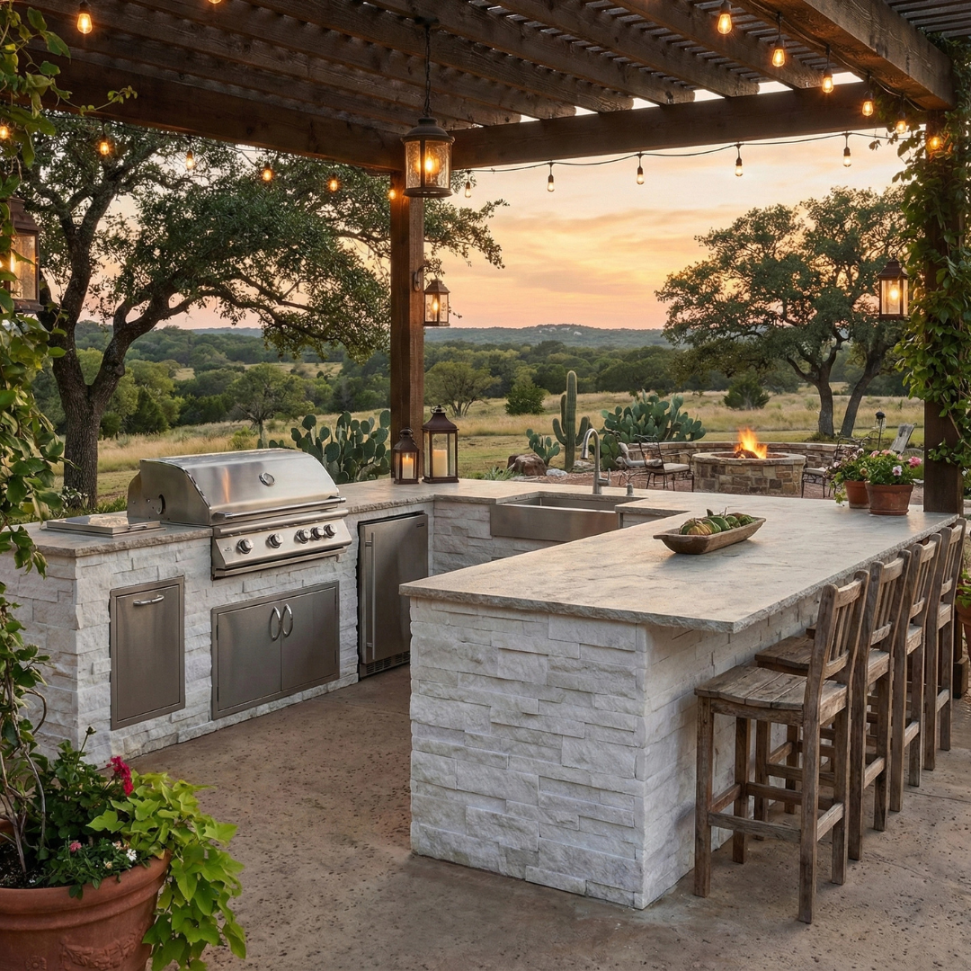 2026 Design Guide: How to Build the Perfect Modern Outdoor Kitchen – Herdi - Natural Stone
