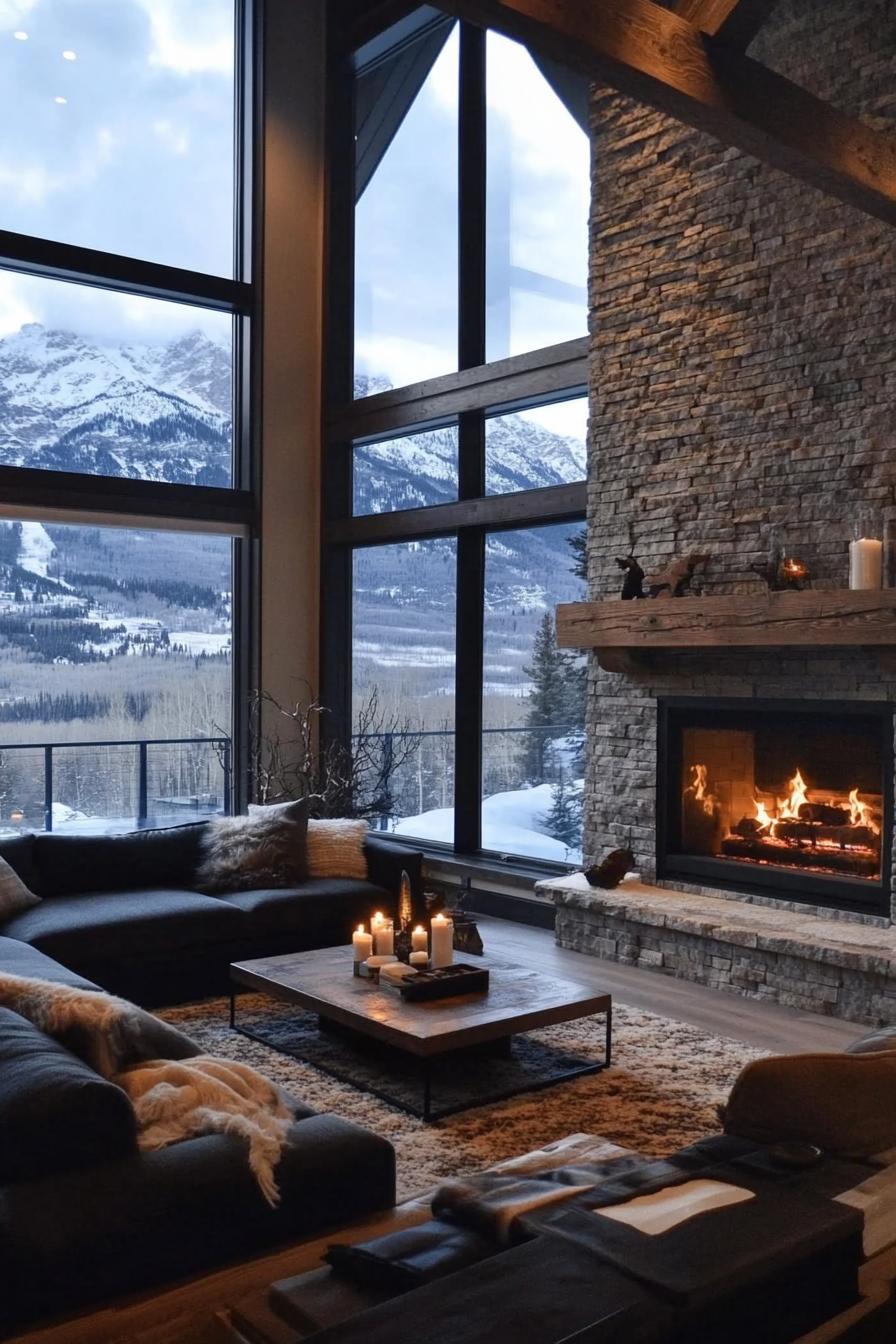 40 Coziest Mountain Homes With Stone Fireplaces