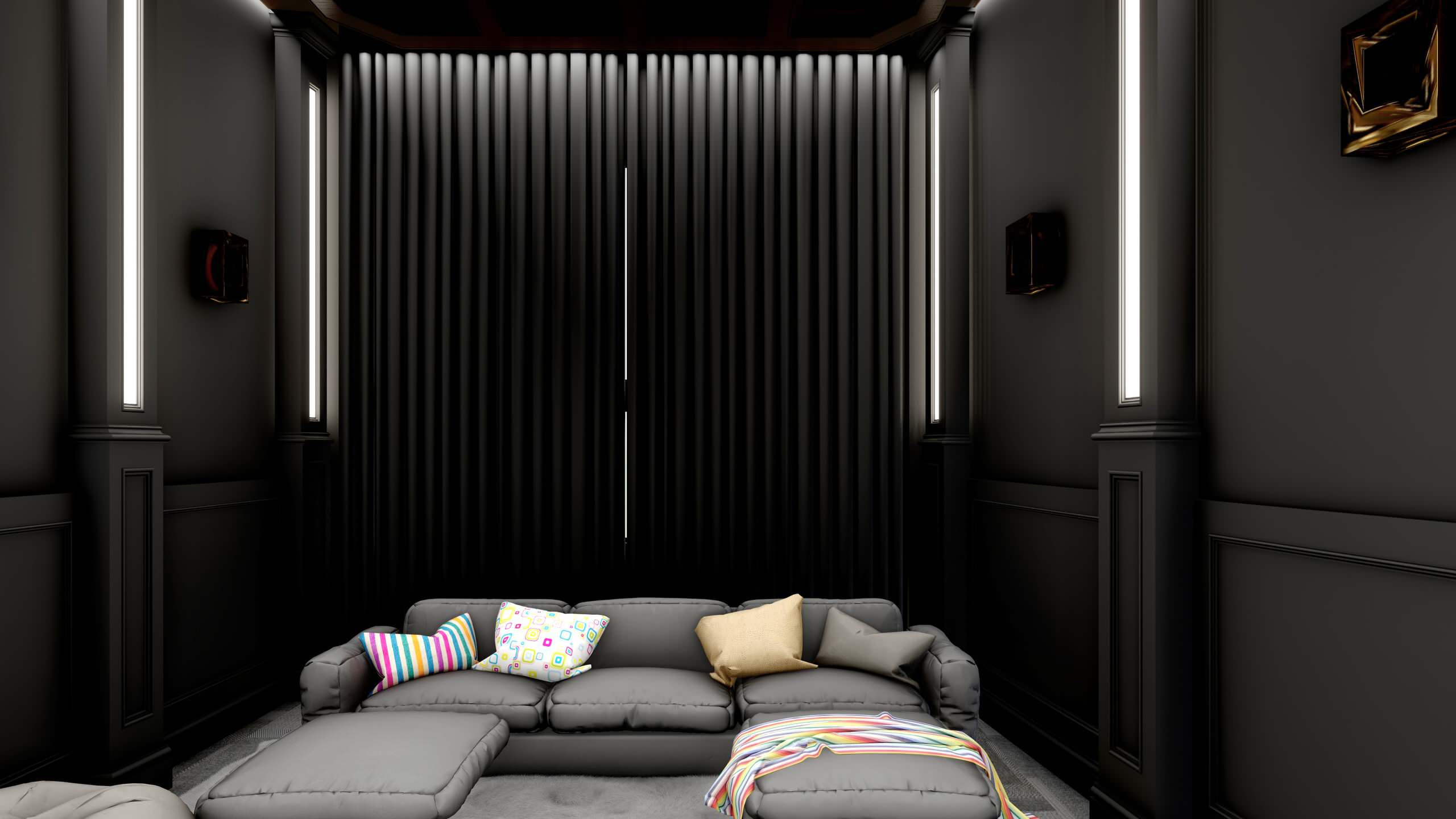 75 Beautiful Home Cinema with Black Walls Ideas and Designs - August 2026 | Houzz UK