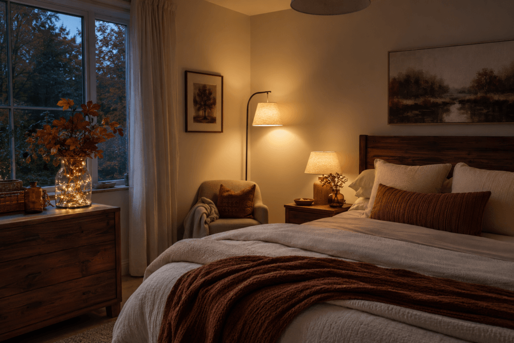 Autumn Accents For A Cozy Bedroom Vibe - Cozy Space Place