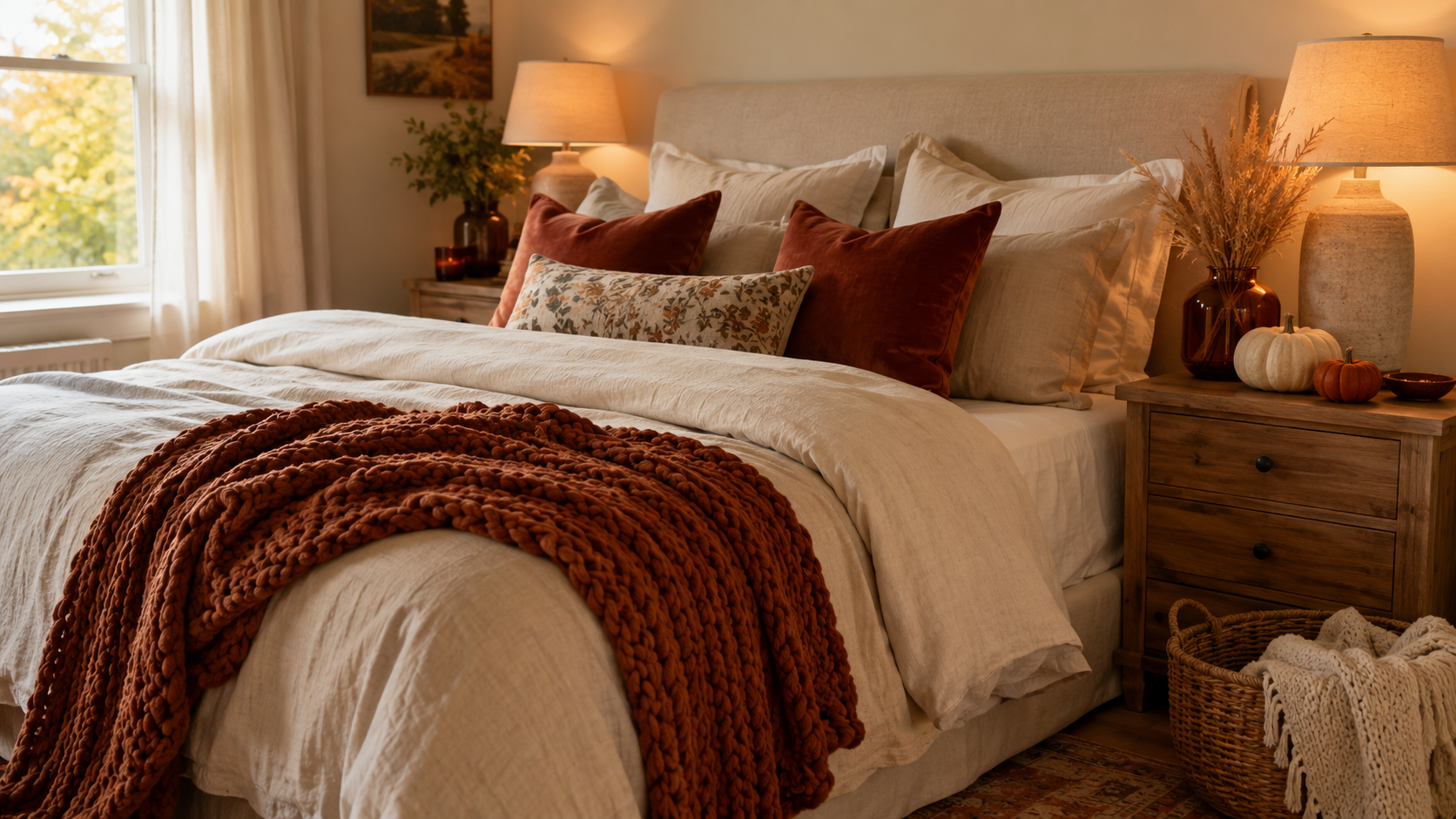 Autumn Accents For A Cozy Bedroom Vibe - Cozy Space Place