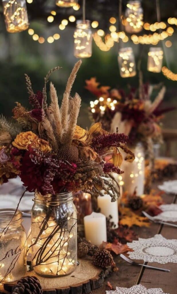 Autumn Elegance: Breathtaking Fall Wedding Centerpieces • Confetti & Roses