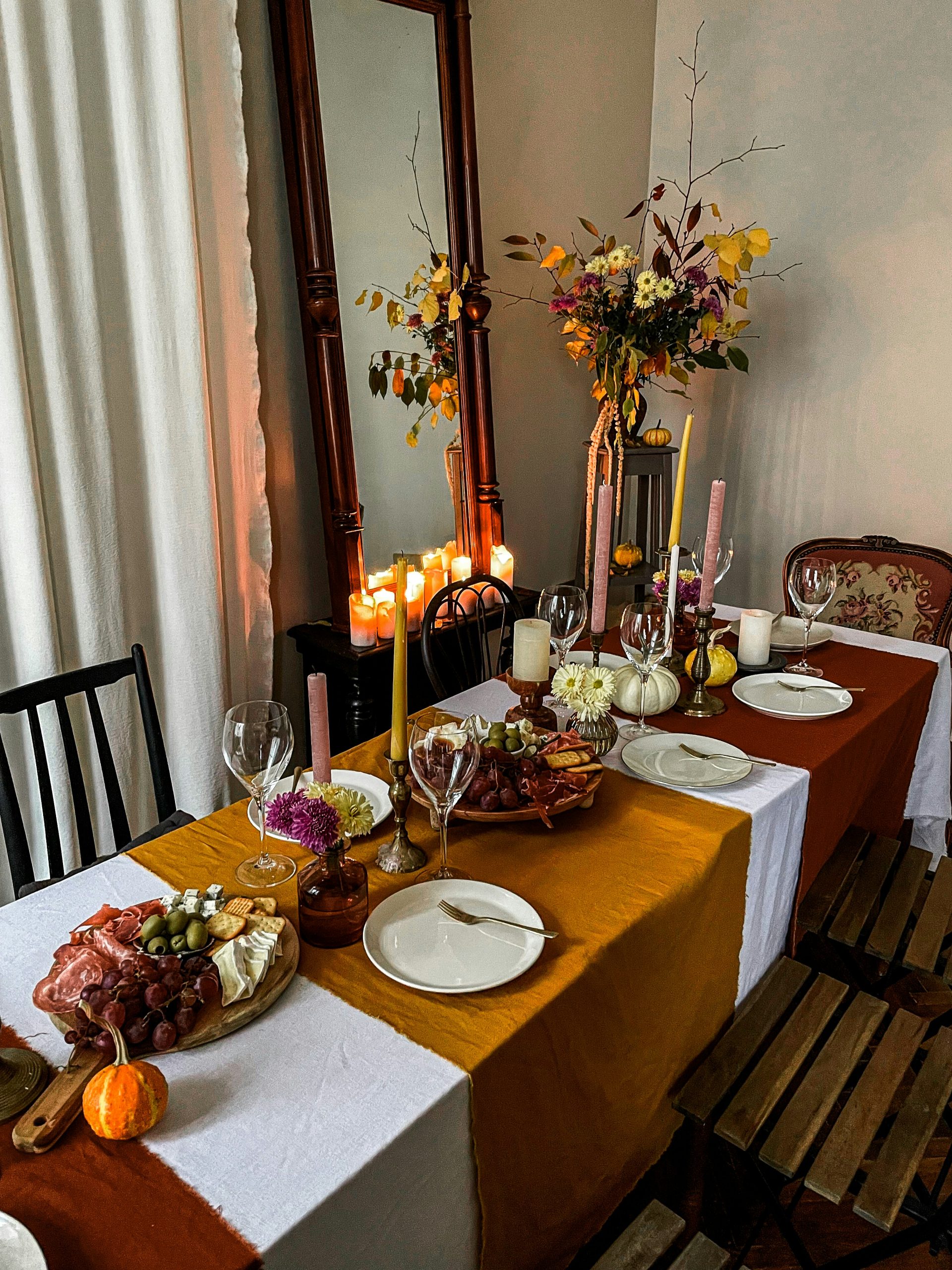 Autumn elegance for dinner table 🕯️🍂