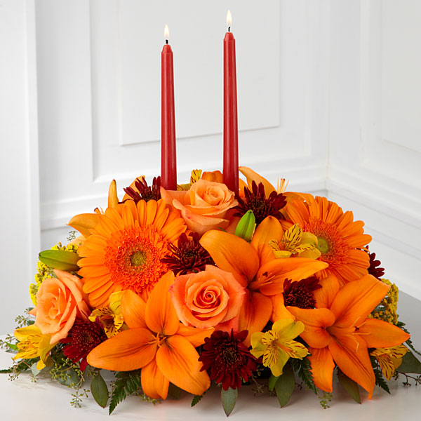 Autumn Flower Candle XL Wick Botanical Candle – Autumn Scented Soy Wax Candle, Fall Table Centerpiece, Housewarming
