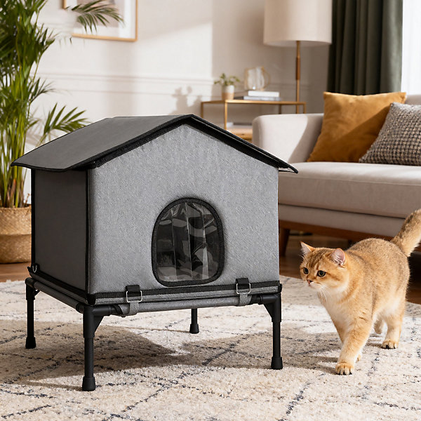 Cat Shelter Outdoor Heated Pet Bed Outdoor Cat House Weatherproof Large Size Heated Cat House For