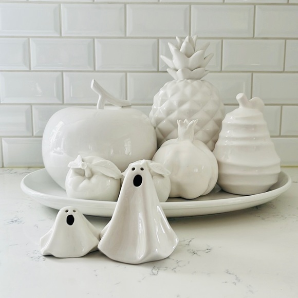 Crate&barrel LED Ceramic Halloween Ghosts