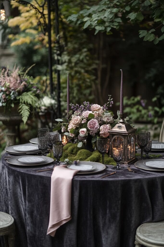 Create Ambience With 24 Stunning Moody Wedding Table Setting • Confetti & Roses