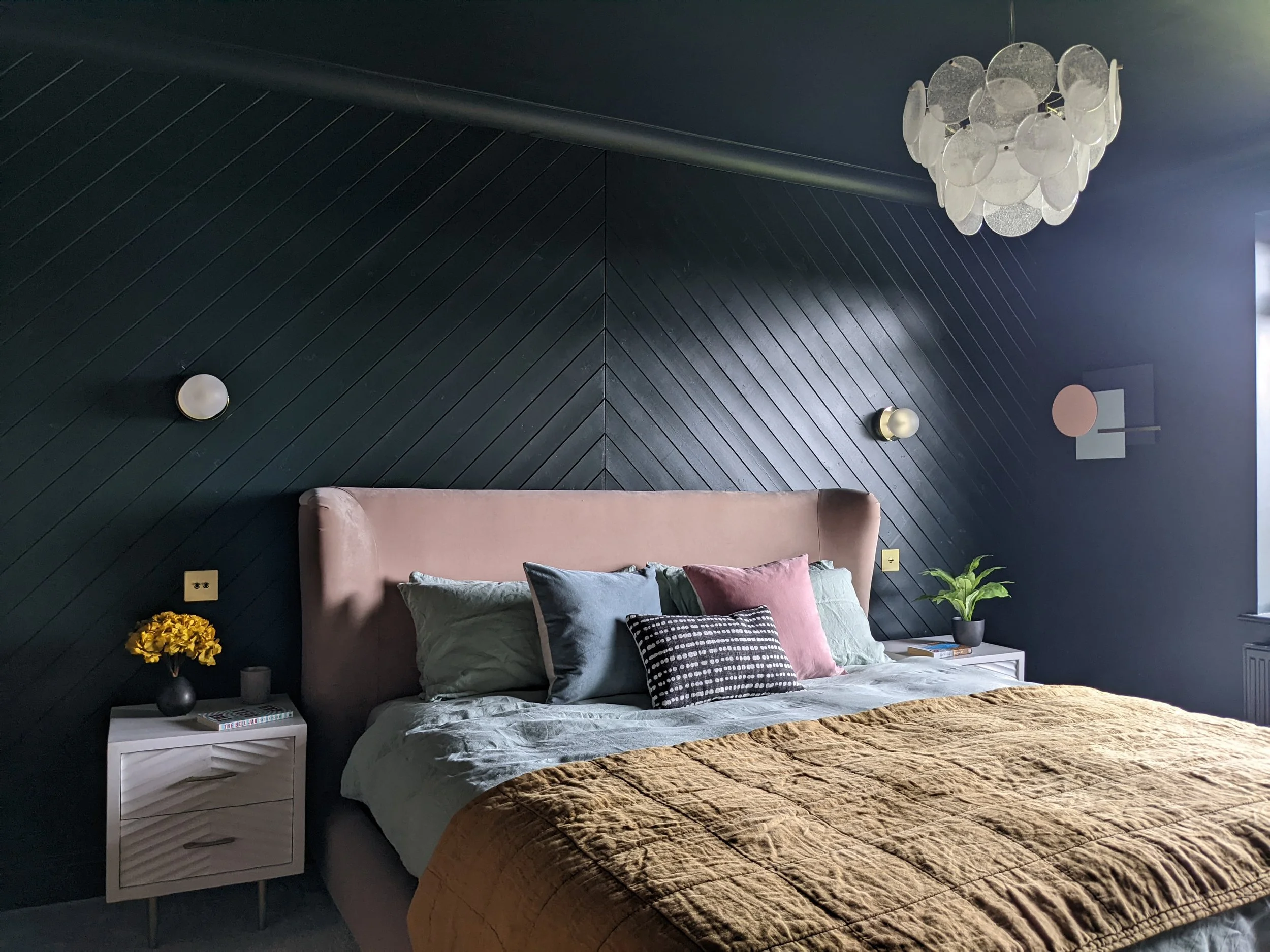 Dark Green Panelled Bedroom - Final Reveal