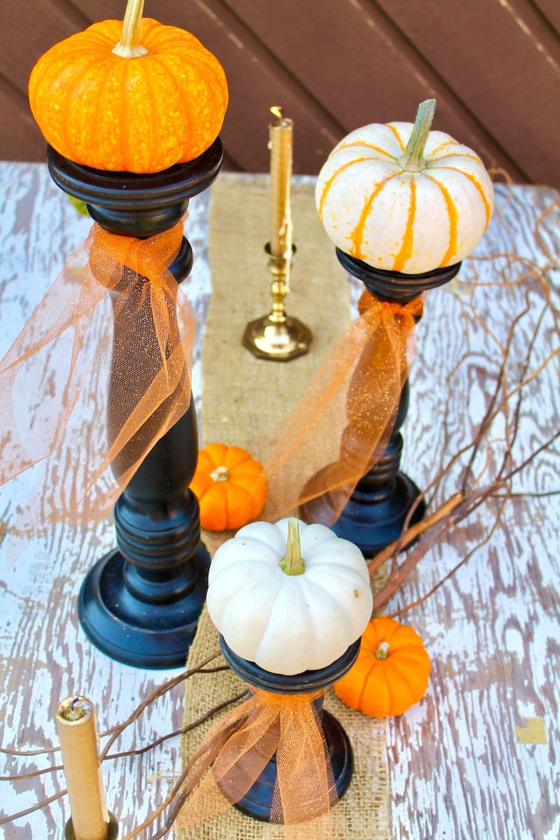 DIY Fall Table Decorations with Pumpkins
