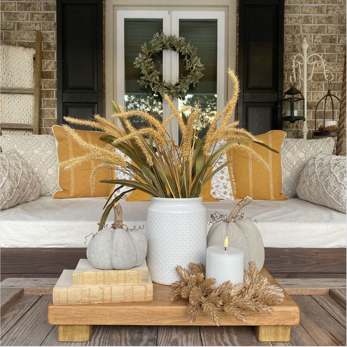 Fall Decor Fall Patio Pillows Minute Fall Vignettes Easy Decorating Cali Girl In A